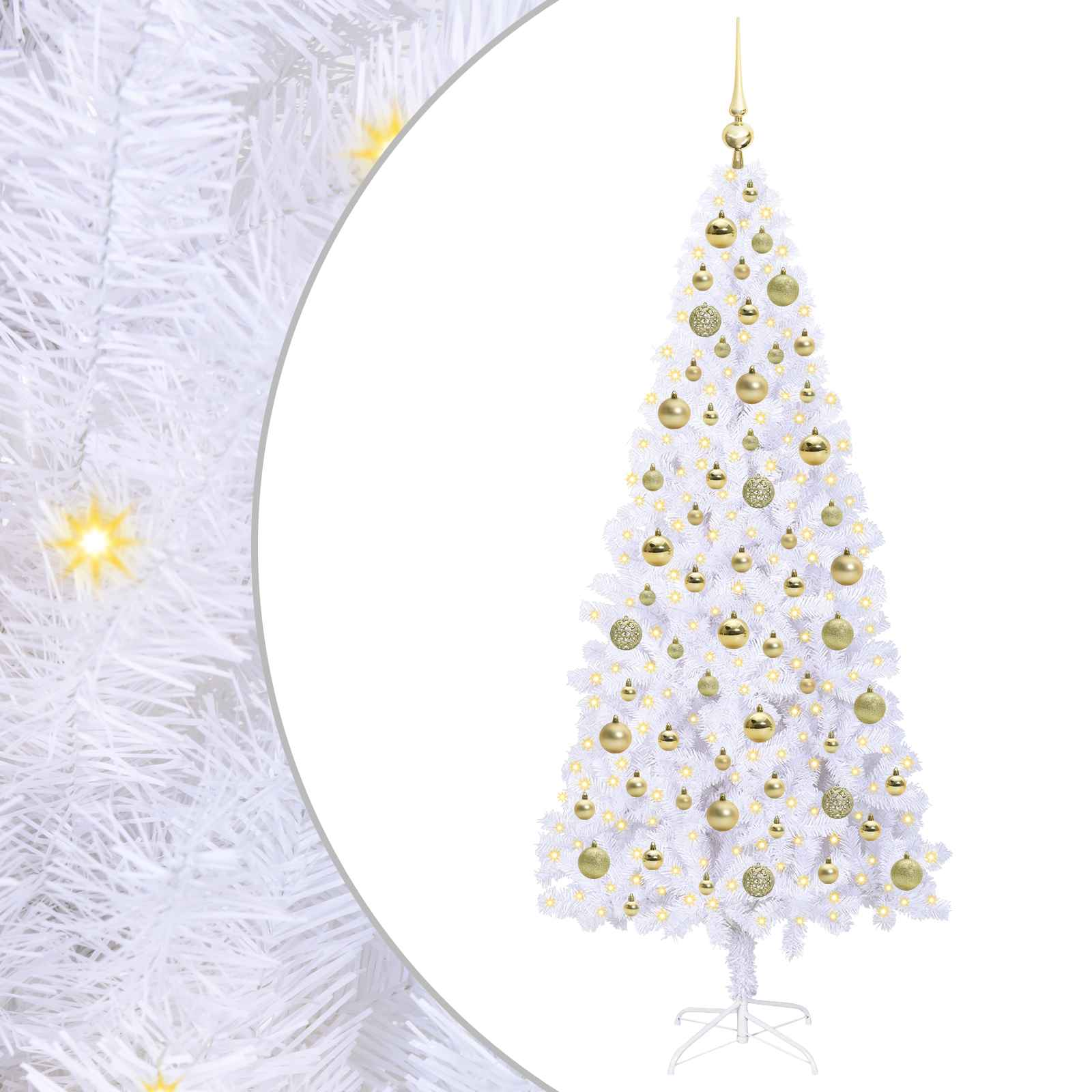 Sapin de Noël artificiel avec 300 LED Blanc 180 cm PVC et Acier - XIOS