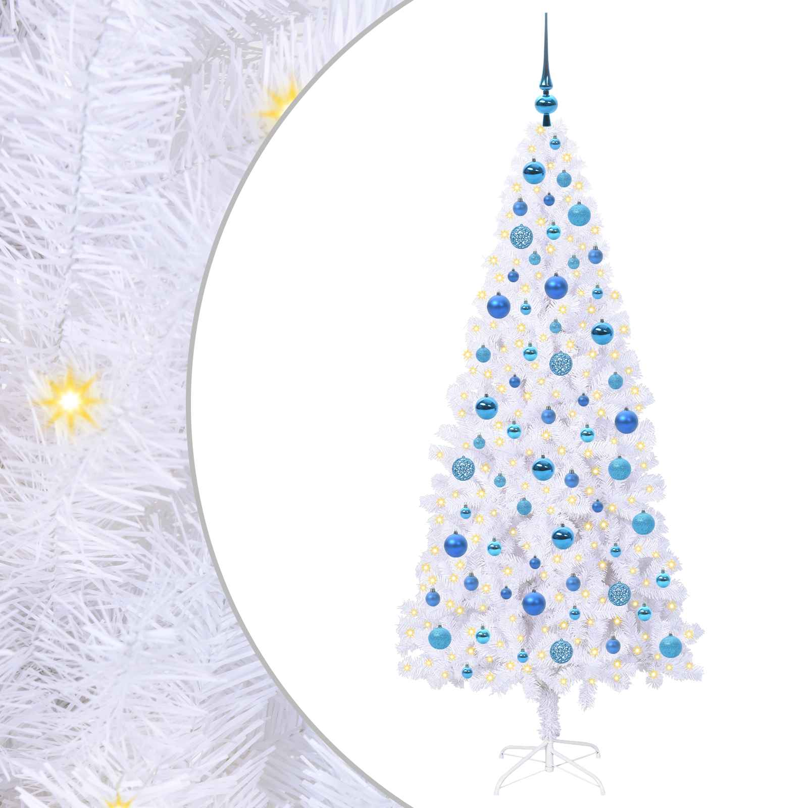 Sapin de Noël artificiel avec 300 LED Blanc 180 cm PVC et Acier - XIOS