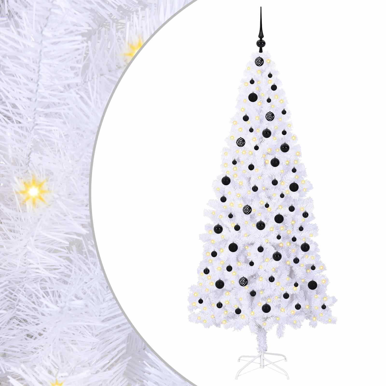 Sapin de Noël artificiel avec 300 LED Blanc 210 cm PVC et Acier - XIOS