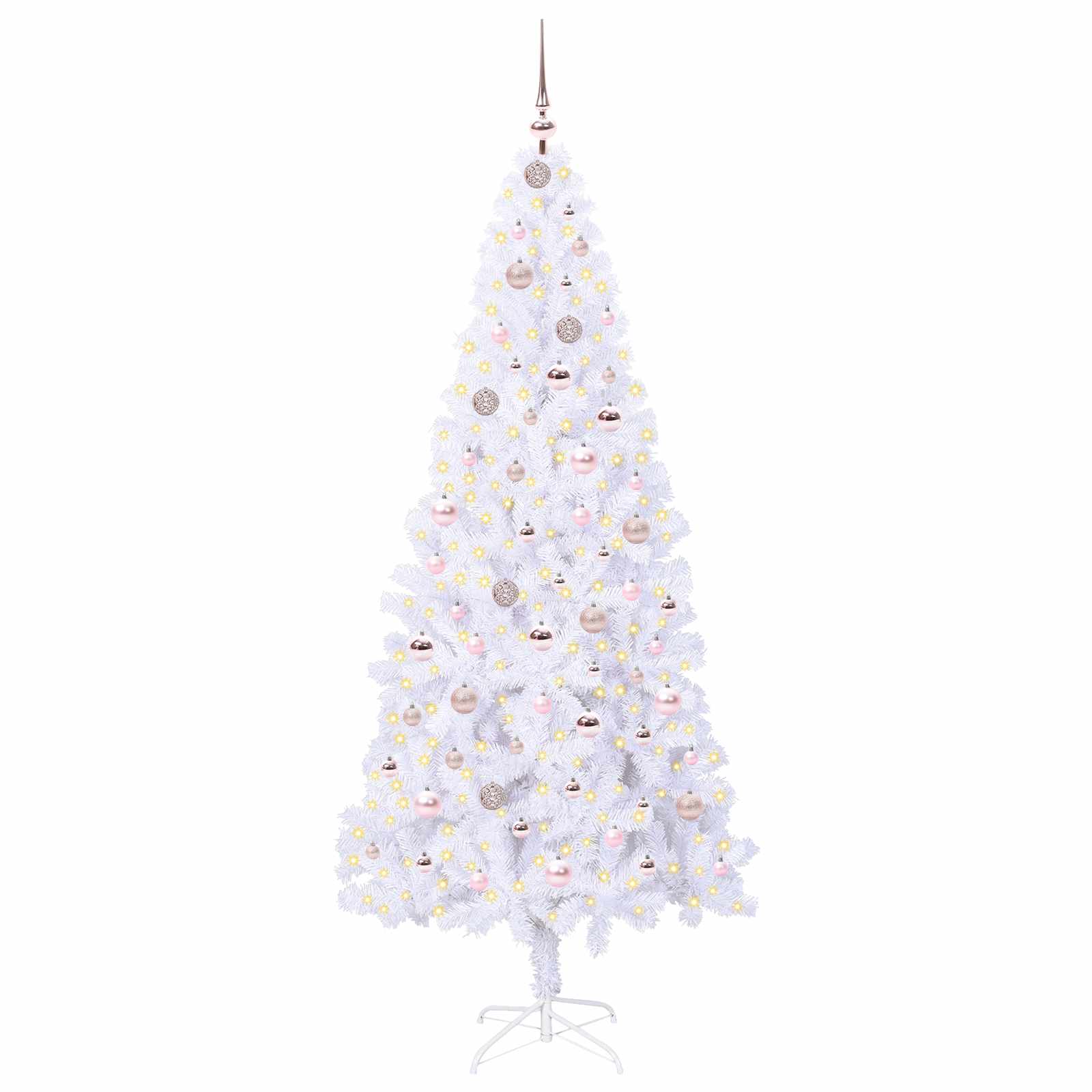 Sapin de Noël artificiel avec 300 LED Blanc 210 cm PVC et Acier - XIOS