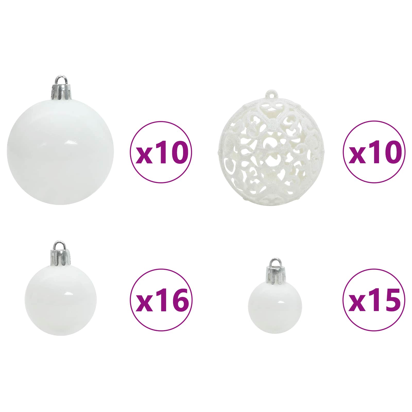 Sapin de Noël artificiel avec 300 LED Blanc 210 cm PVC et Acier - XIOS
