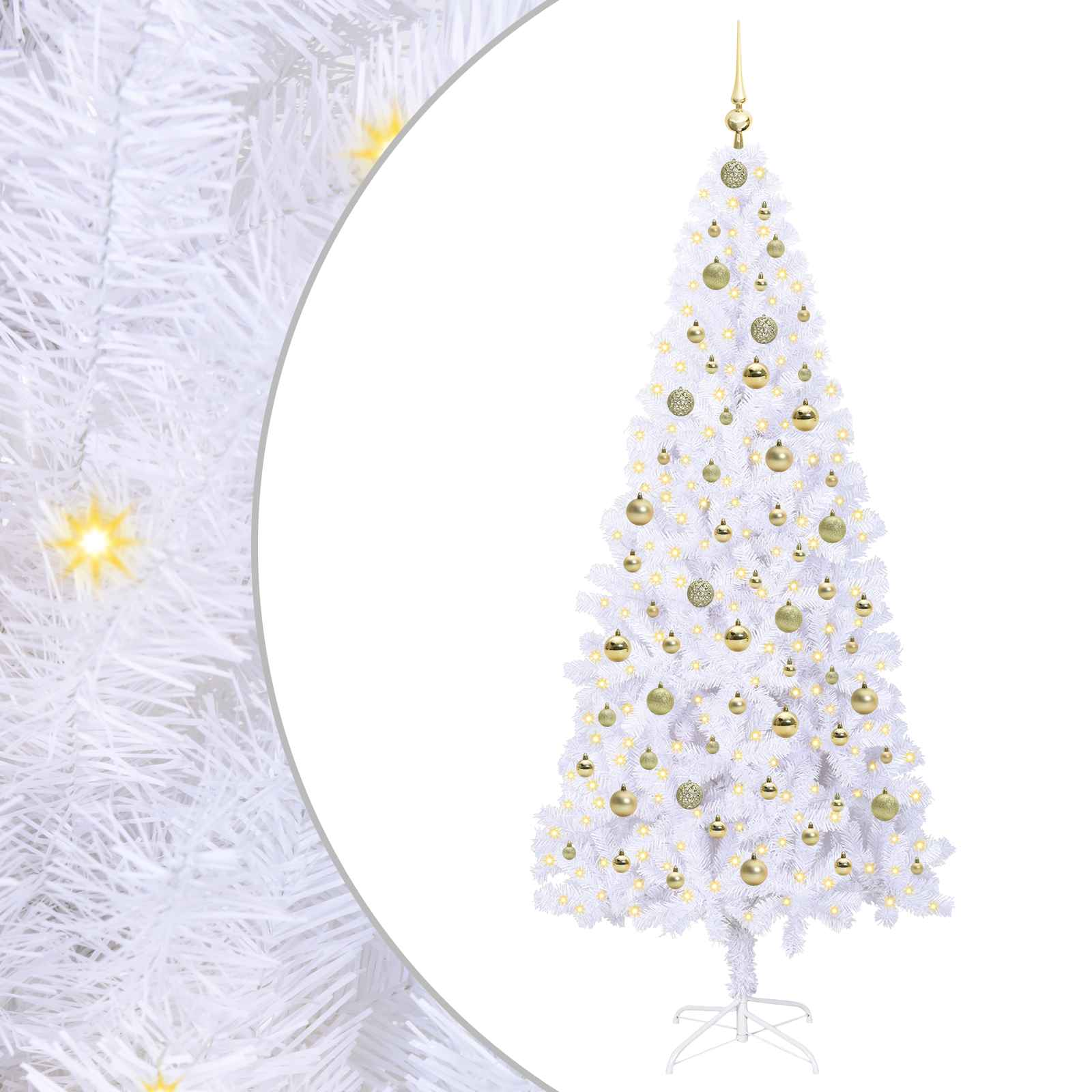 Sapin de Noël artificiel avec 300 LED Blanc 210 cm PVC et Acier - XIOS