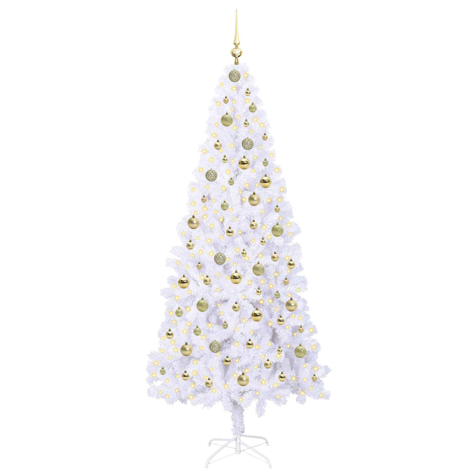 Sapin de Noël artificiel avec 300 LED Blanc 210 cm PVC et Acier - XIOS