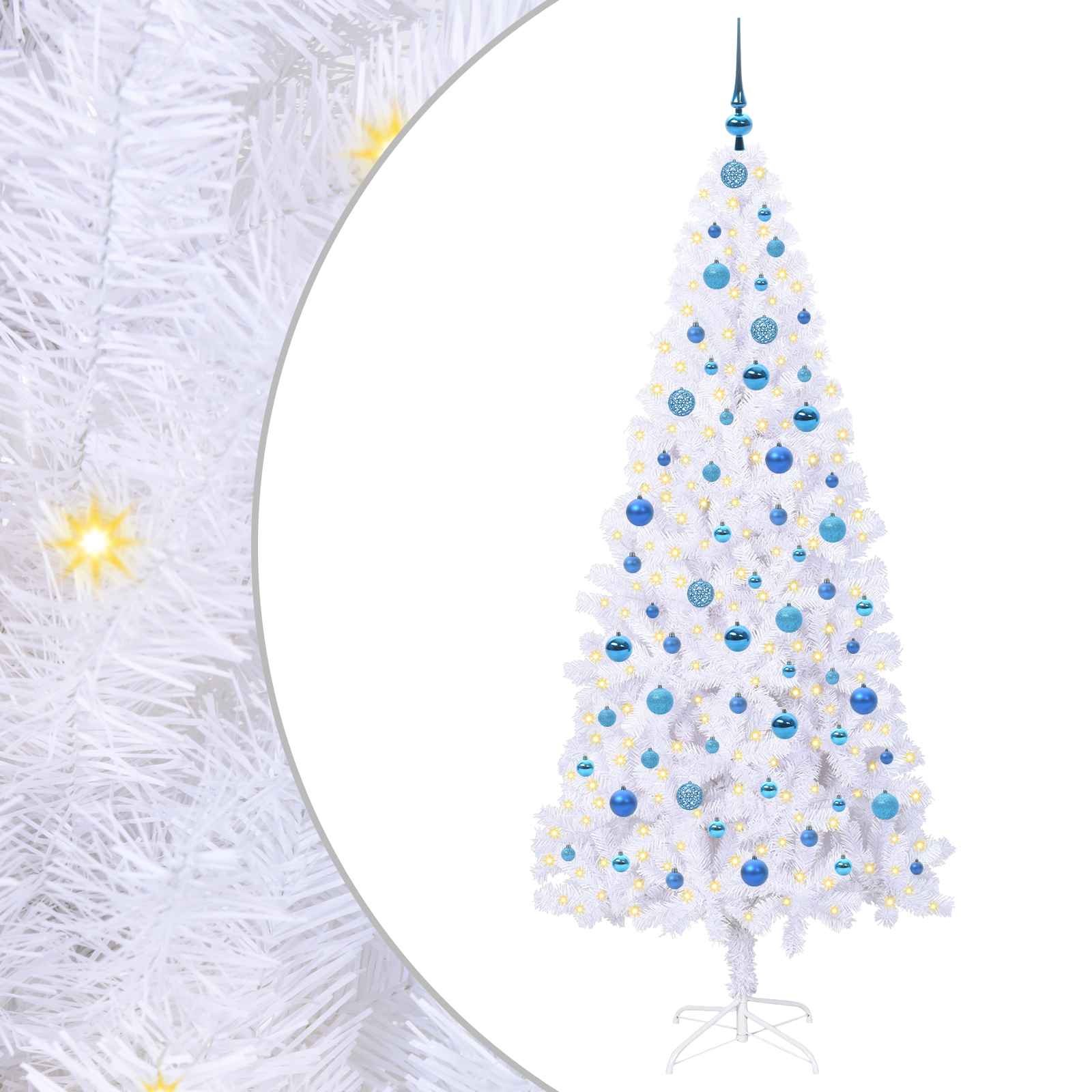 Sapin de Noël artificiel avec 300 LED Blanc 210 cm PVC et Acier - XIOS