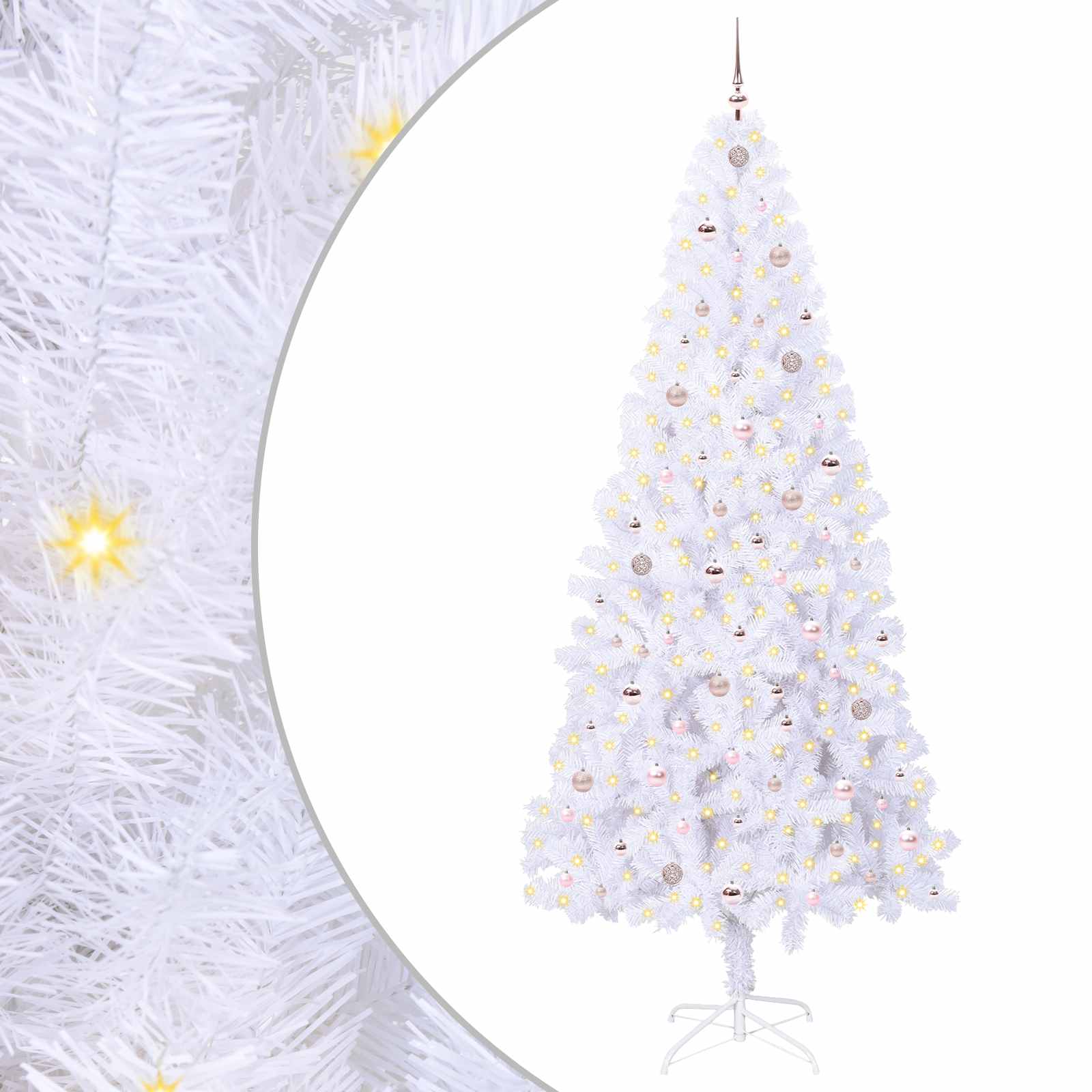 Sapin de Noël artificiel avec 300 LED Blanc 240 cm PVC et Acier - XIOS