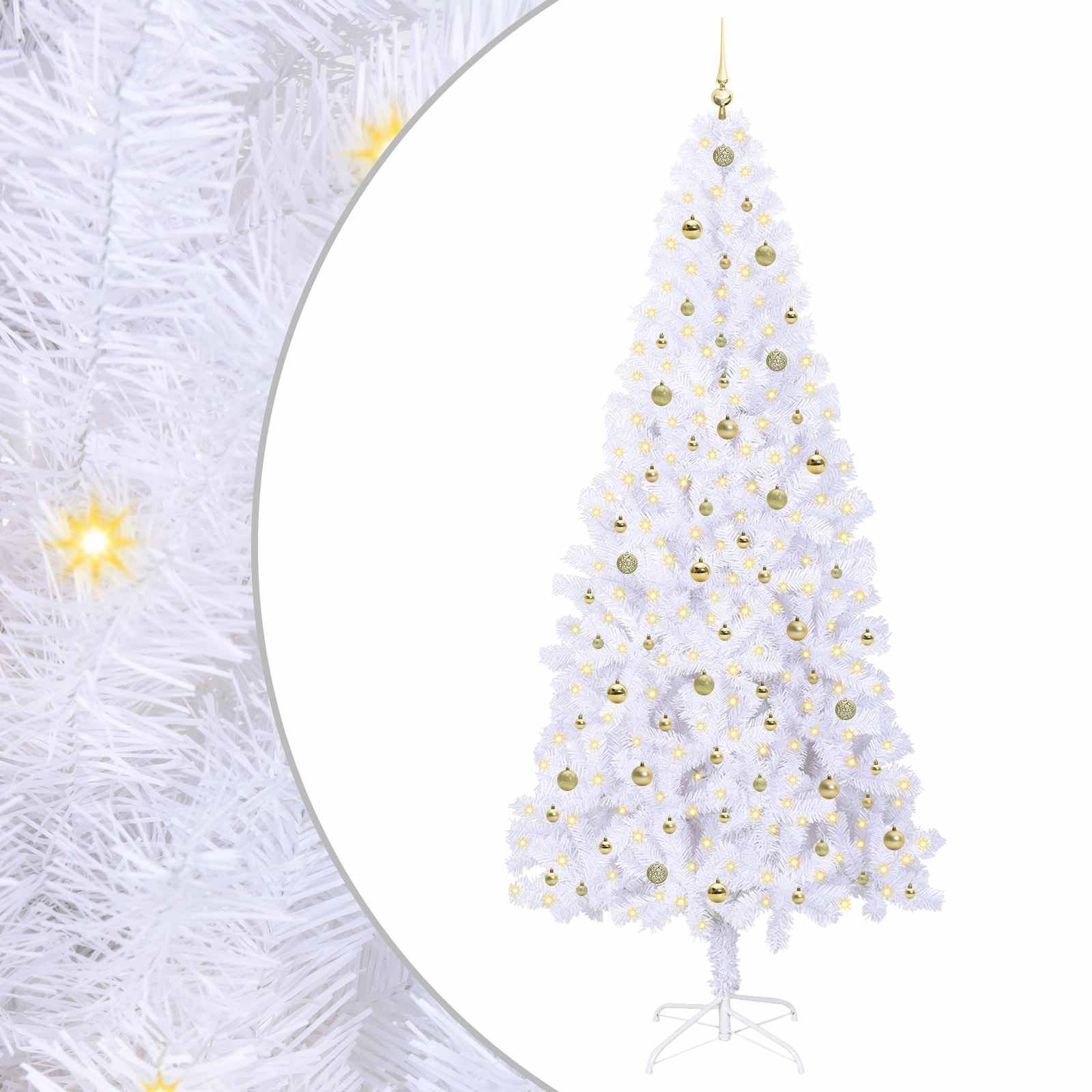 Sapin de Noël artificiel avec 300 LED Blanc 240 cm PVC et Acier - XIOS