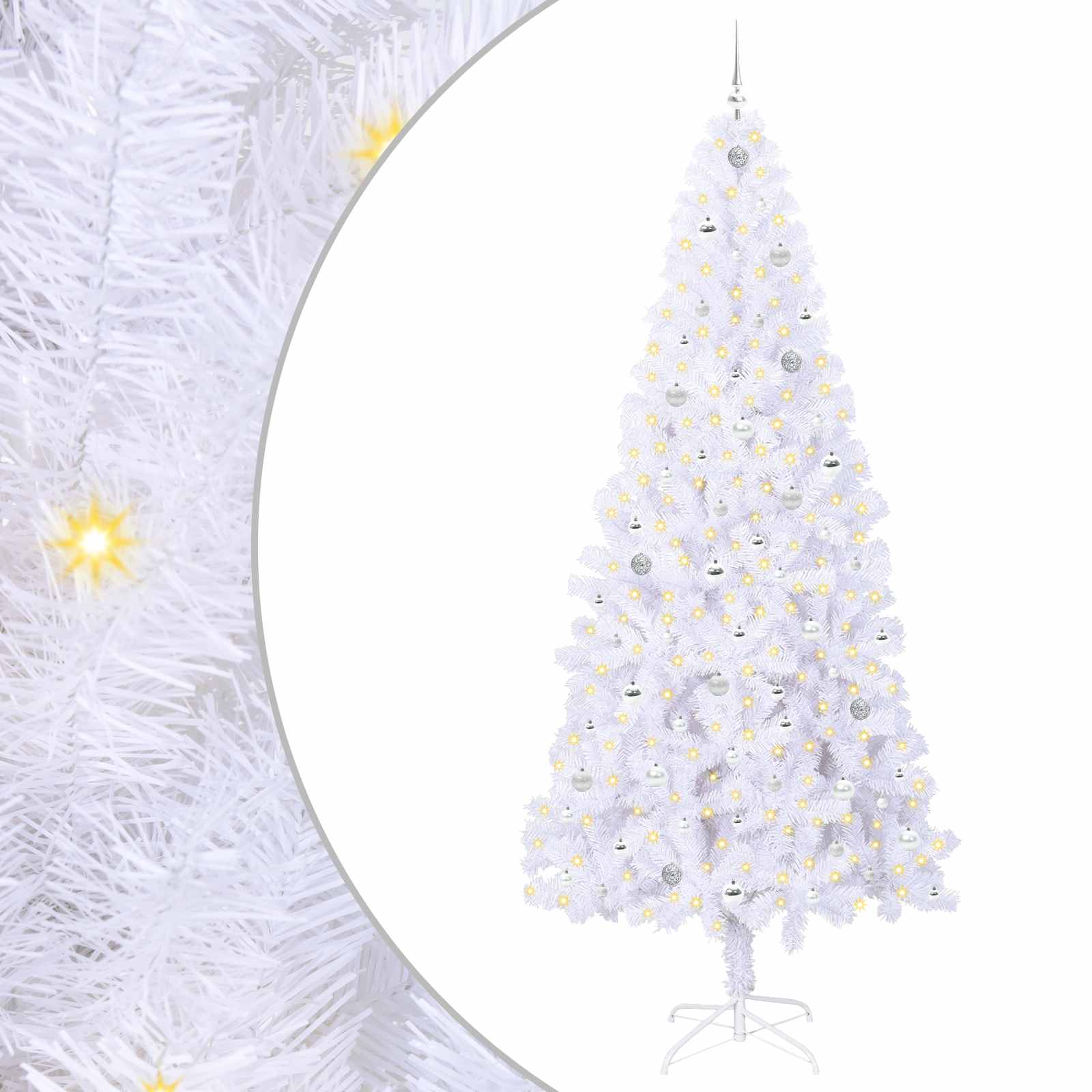 Sapin de Noël artificiel avec 300 LED Blanc 240 cm PVC et Acier - XIOS