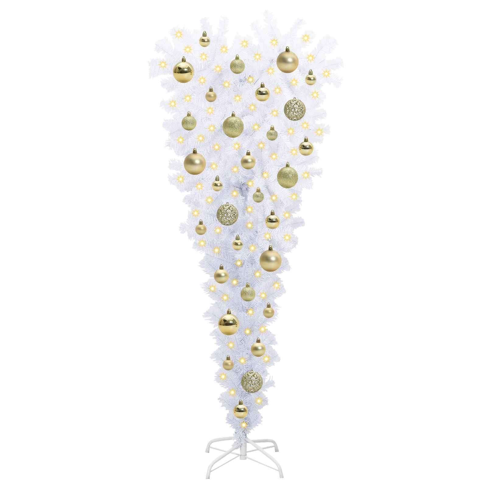 Sapin de Noël artificiel avec 150 LED Blanc 120 cm PVC et Acier