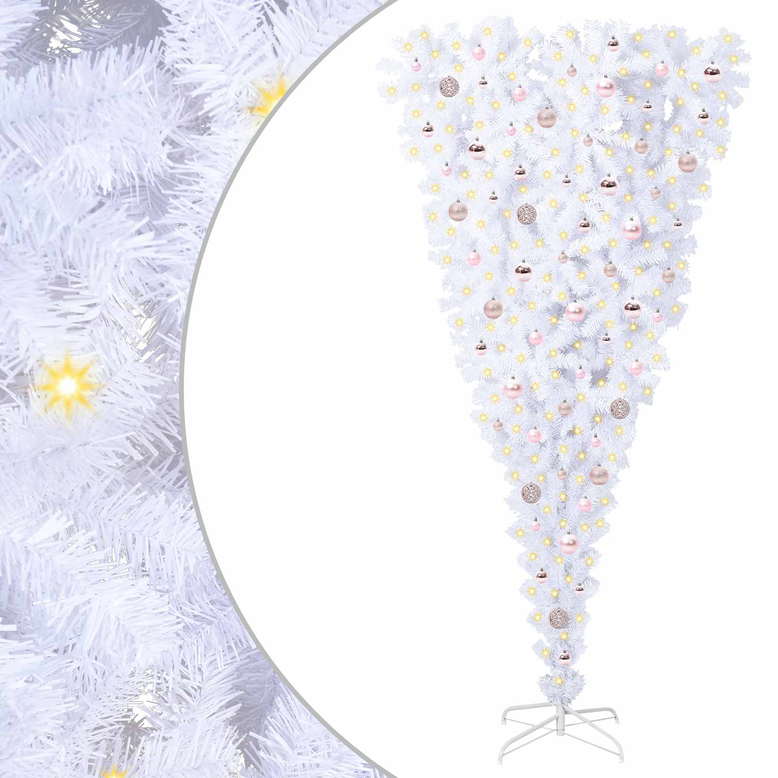 Sapin de Noël artificiel avec 300 LED Blanc 210 cm PVC et Acier - XIOS