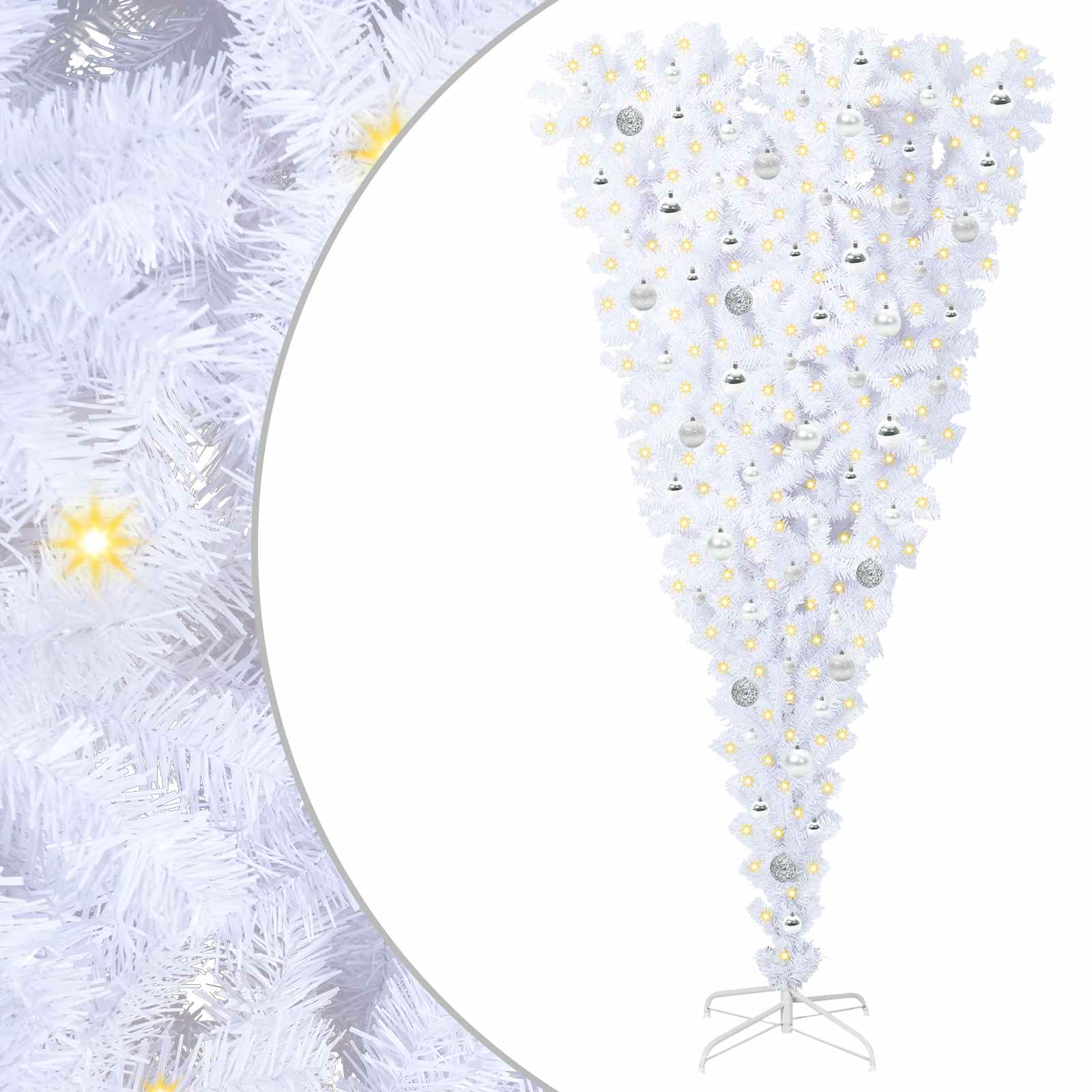 Sapin de Noël artificiel avec 300 LED Blanc 210 cm PVC et Acier - XIOS