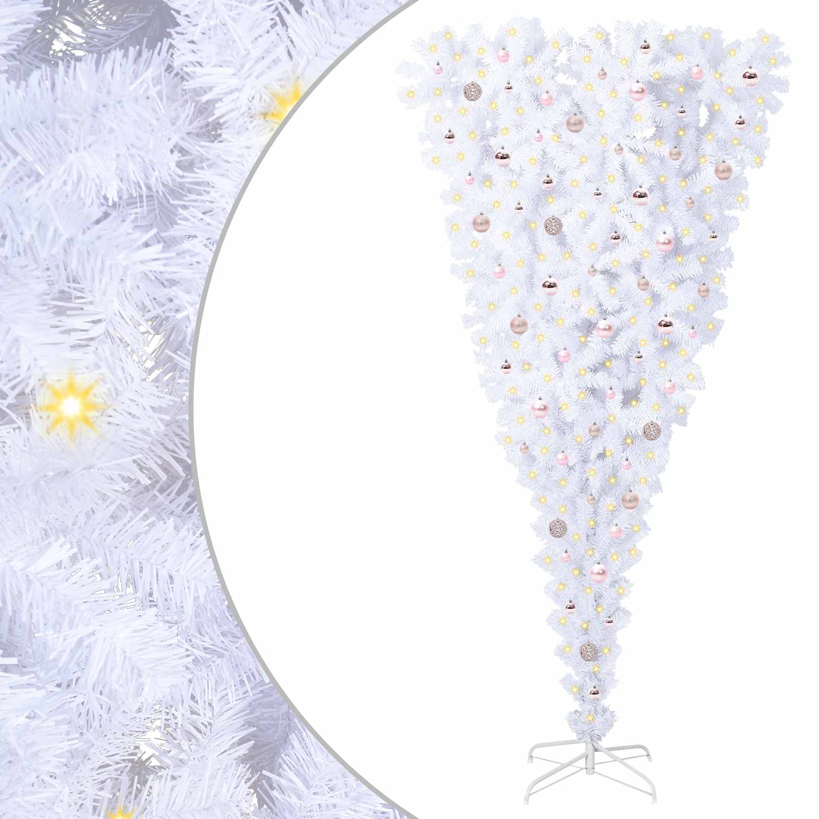 Sapin de Noël artificiel avec 300 LED Blanc 240 cm PVC et Acier - XIOS