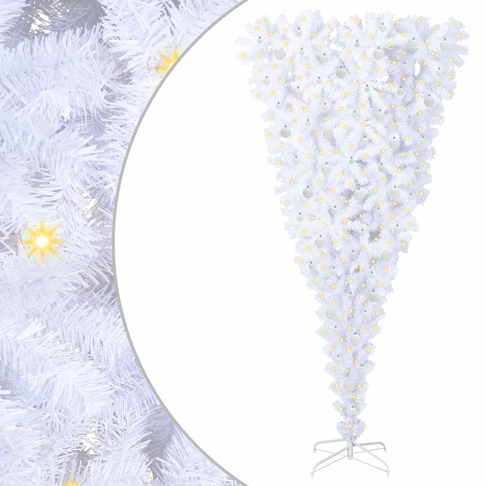 Sapin de Noël artificiel avec 300 LED Blanc 240 cm PVC et Acier - XIOS