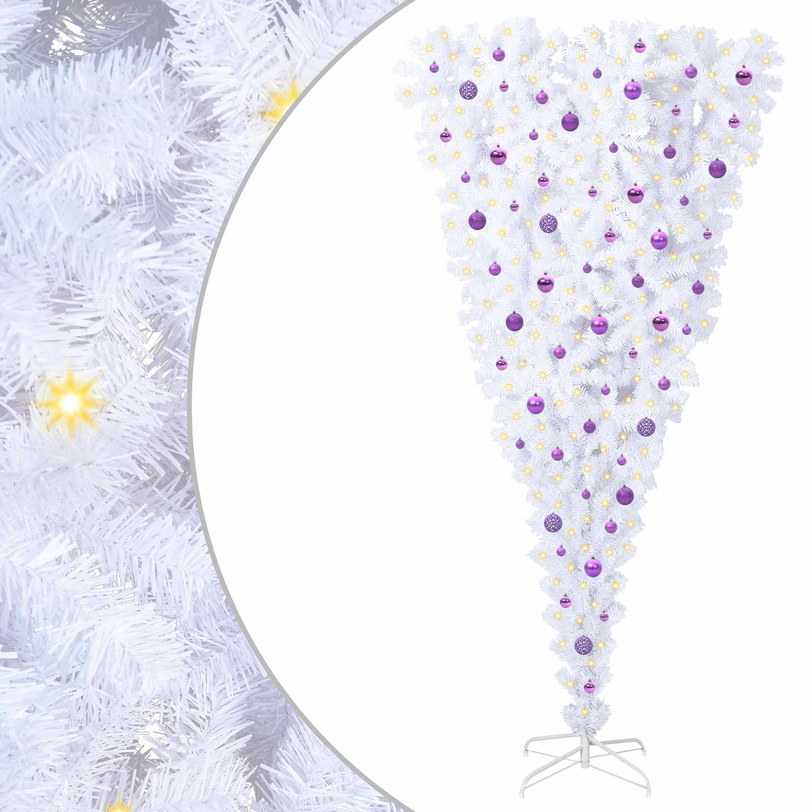 Sapin de Noël artificiel avec 300 LED Blanc 240 cm PVC et Acier - XIOS