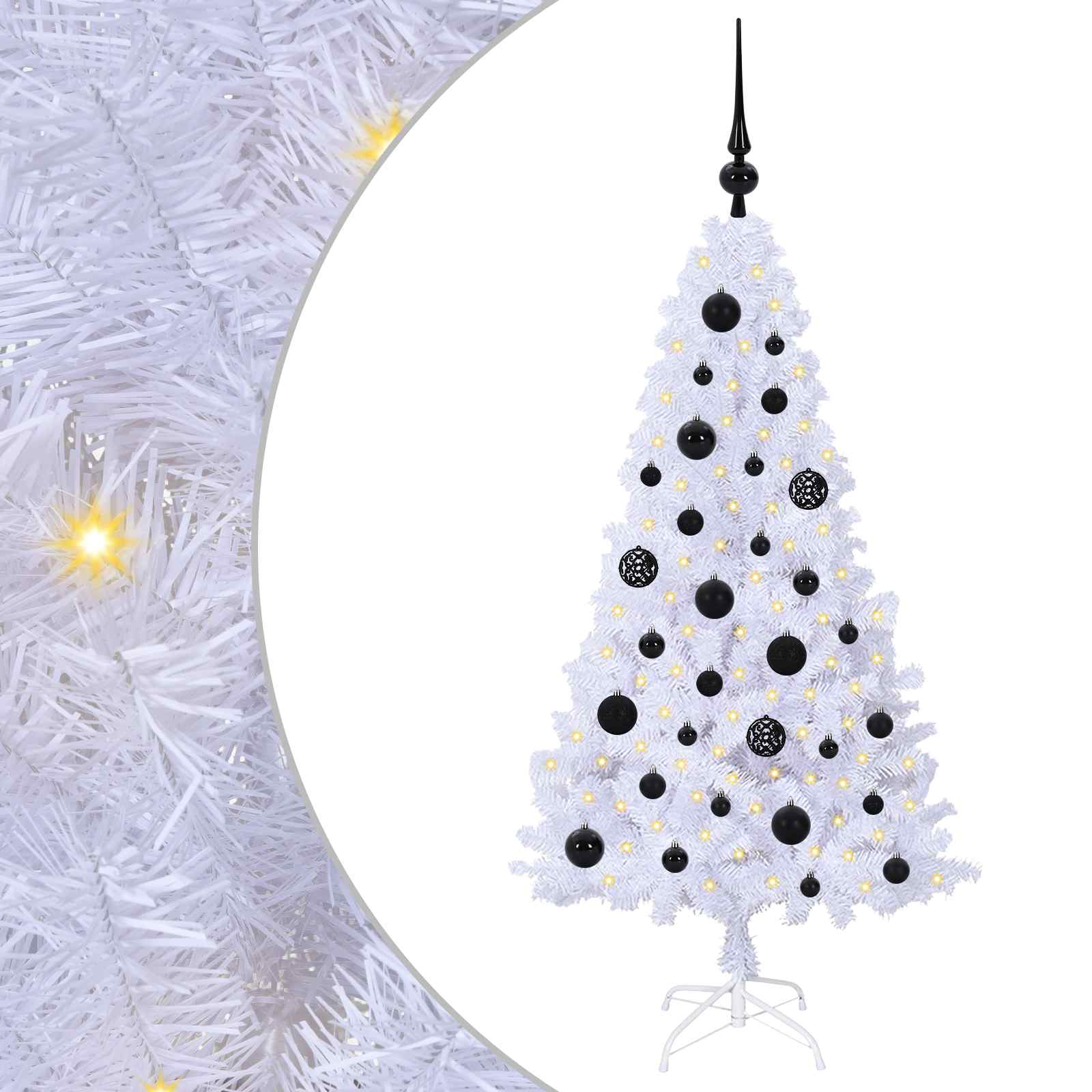 Sapin de Noël artificiel avec 150 LED Blanc 120 cm PVC et Acier - XIOS