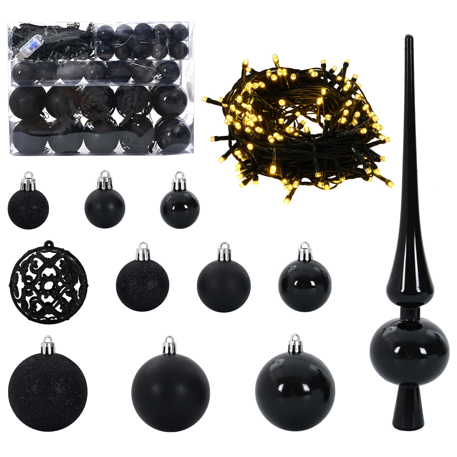 Sapin de Noël artificiel avec 150 LED Blanc 120 cm PVC et Acier - XIOS