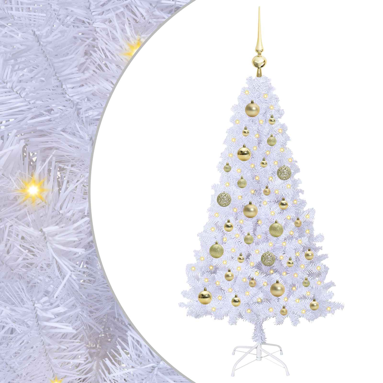 Sapin de Noël artificiel avec 150 LED Blanc 120 cm PVC et Acier - XIOS