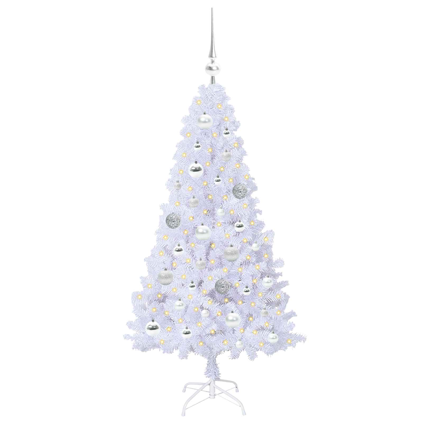 Sapin de Noël artificiel avec 150 LED Blanc 120 cm PVC et Acier - XIOS