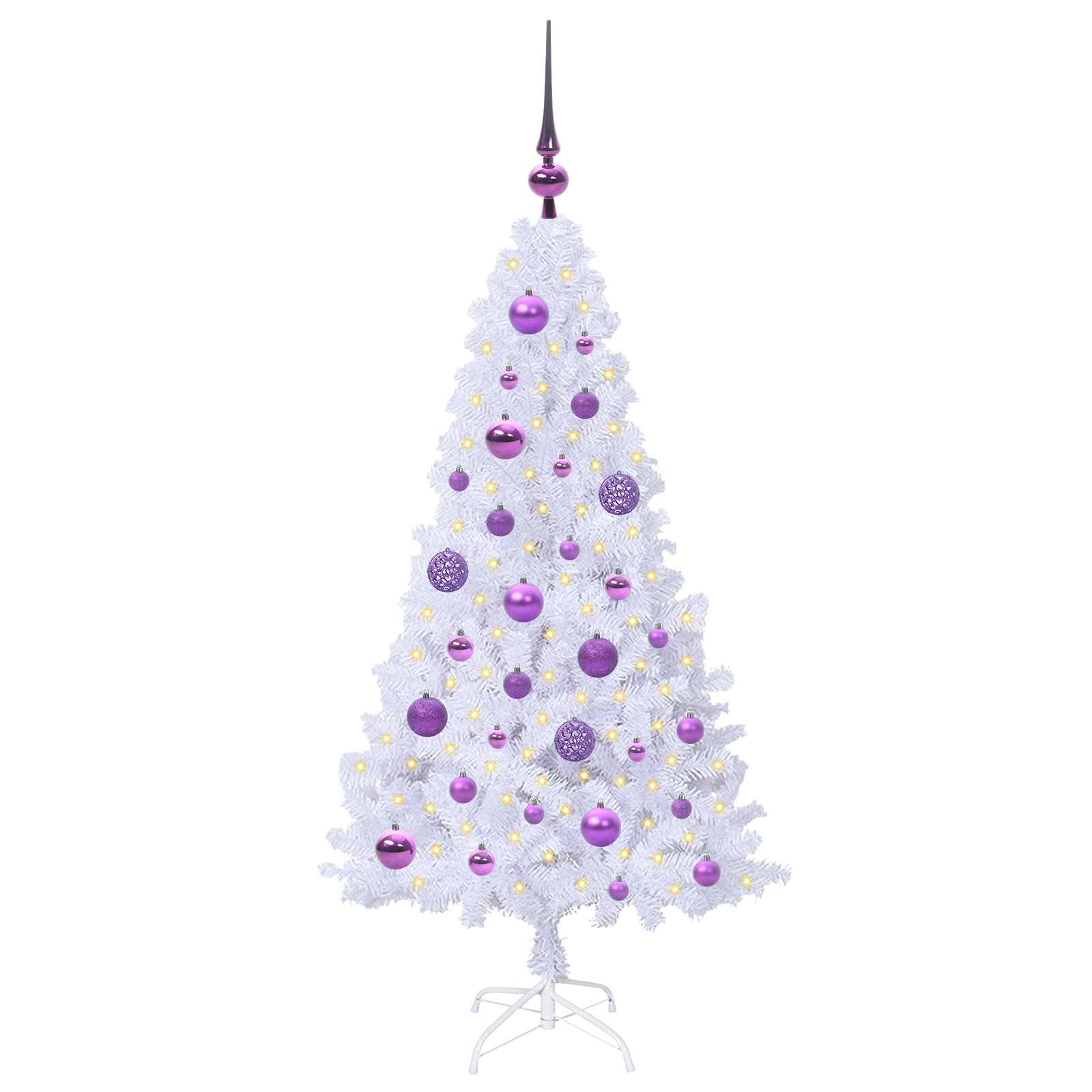 Sapin de Noël artificiel avec 150 LED Blanc 120 cm PVC et Acier - XIOS
