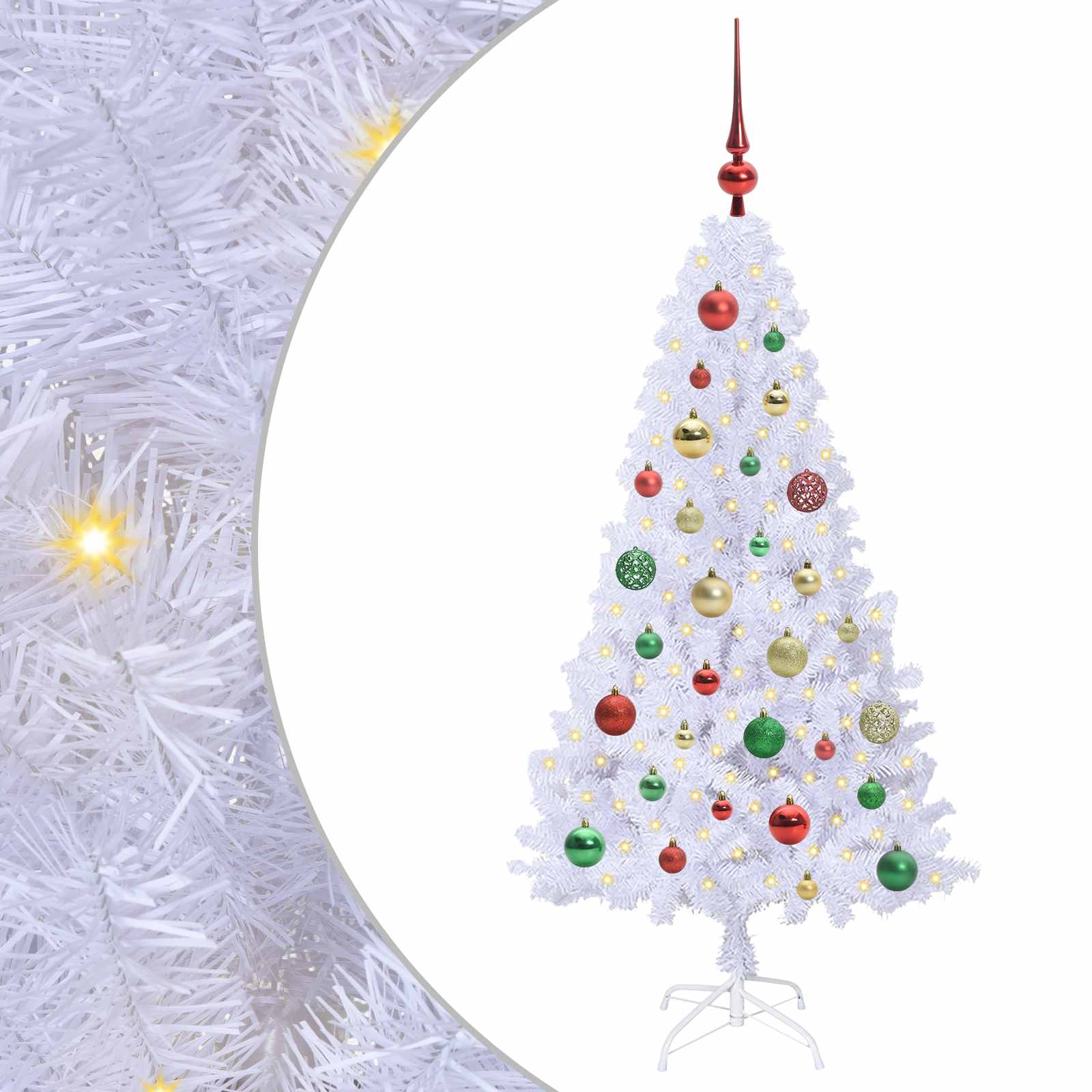 Sapin de Noël artificiel avec 150 LED Blanc 120 cm PVC et Acier - XIOS