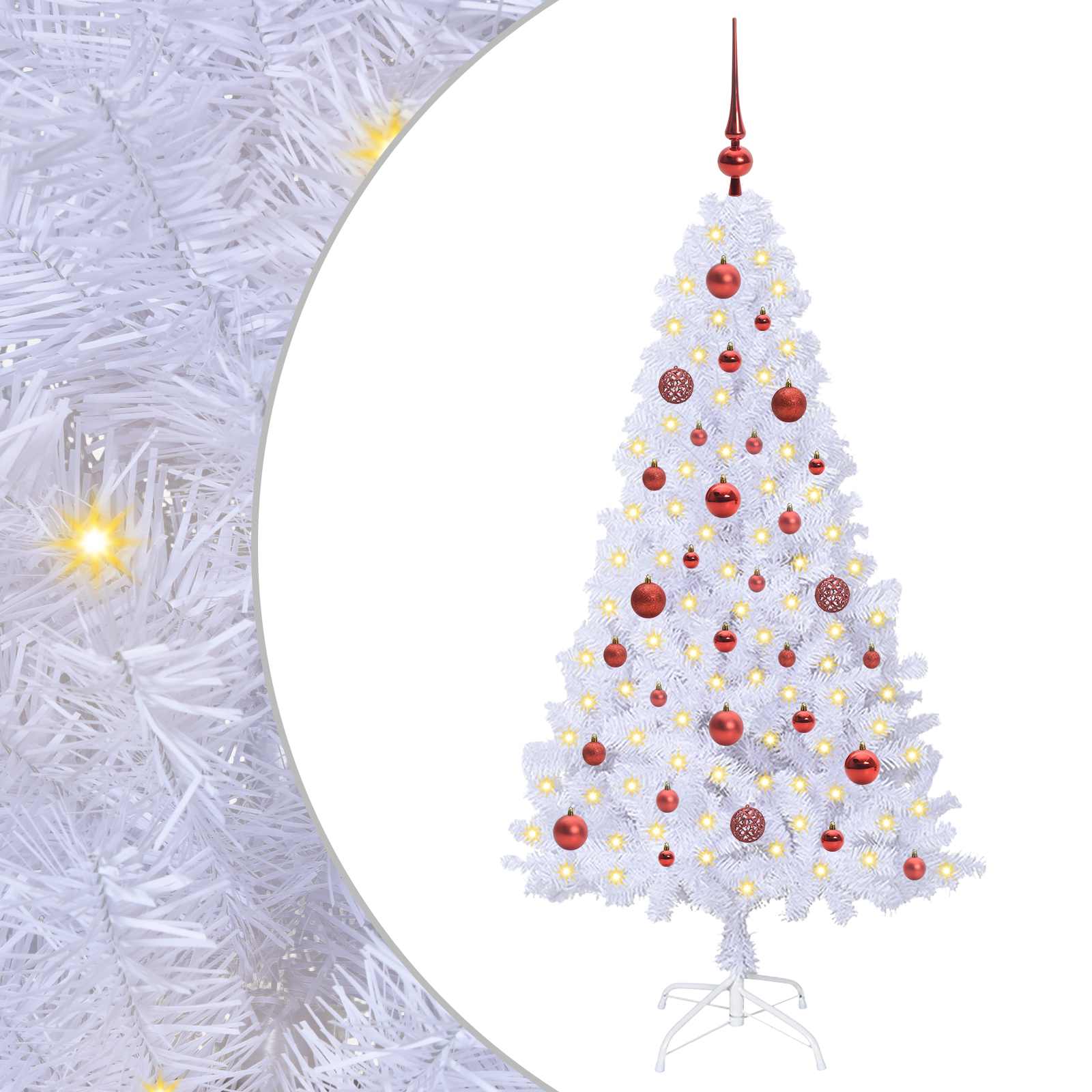 Sapin de Noël artificiel avec 150 LED Blanc 150 cm PVC et Acier - XIOS
