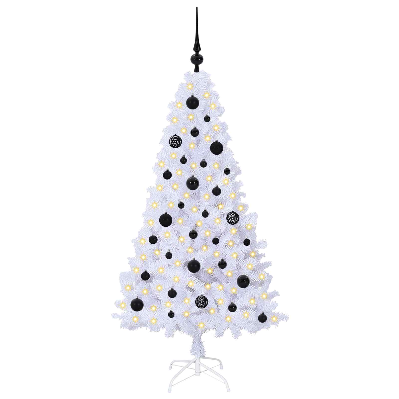 Sapin de Noël artificiel avec 150 LED Blanc 150 cm PVC et Acier - XIOS