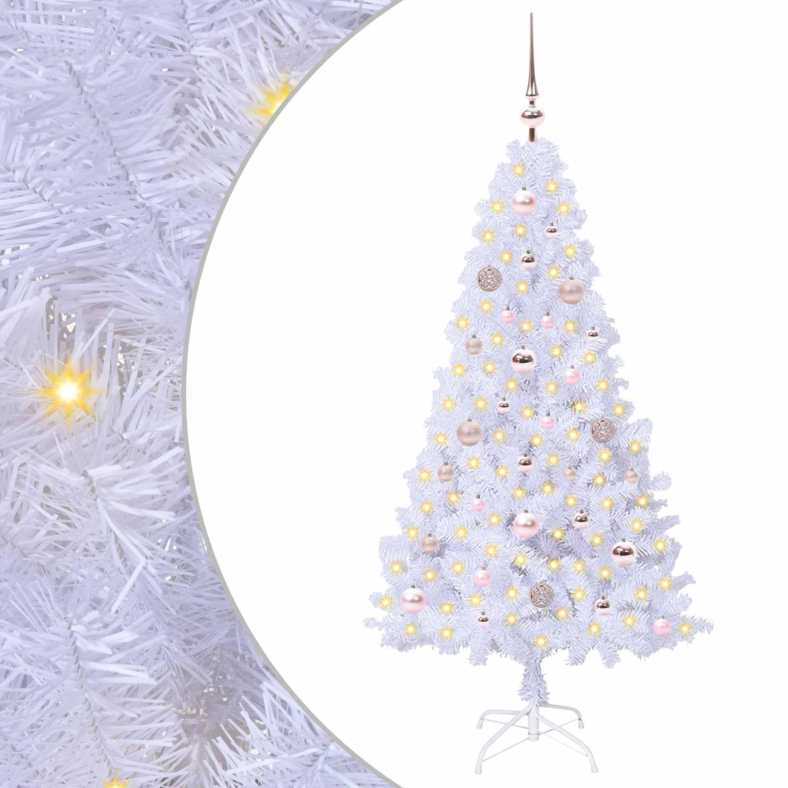 Sapin de Noël artificiel avec 150 LED Blanc 150 cm PVC et Acier - XIOS