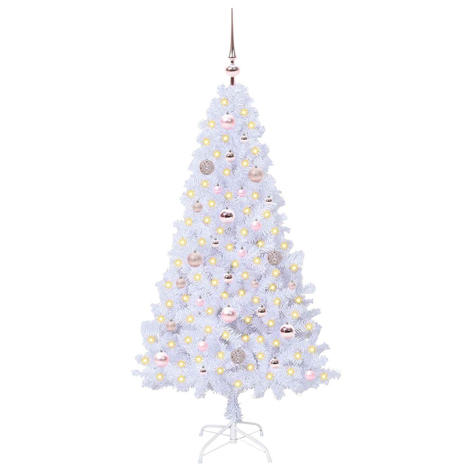 Sapin de Noël artificiel avec 150 LED Blanc 150 cm PVC et Acier - XIOS