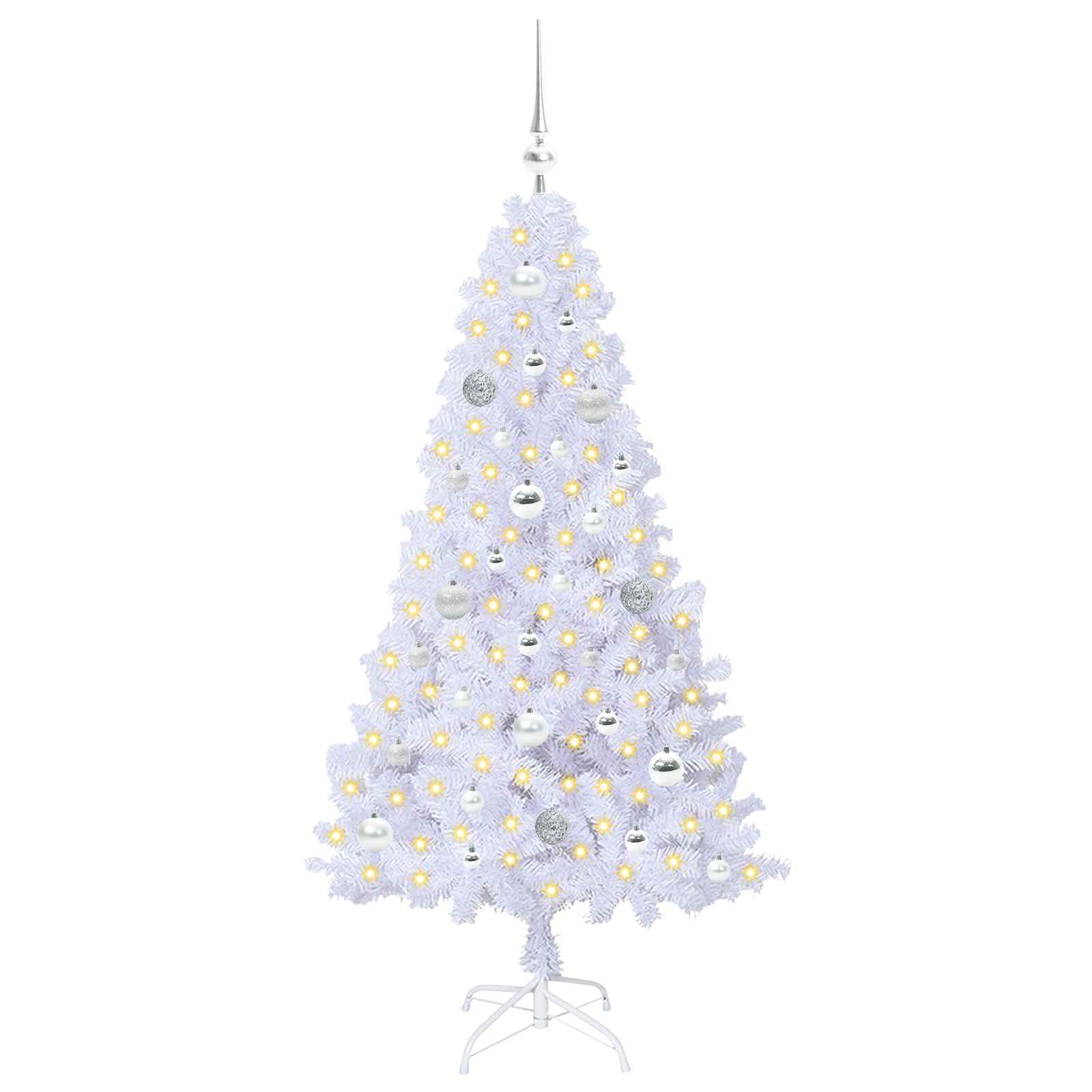 Sapin de Noël artificiel avec 150 LED Blanc 150 cm PVC et Acier - XIOS