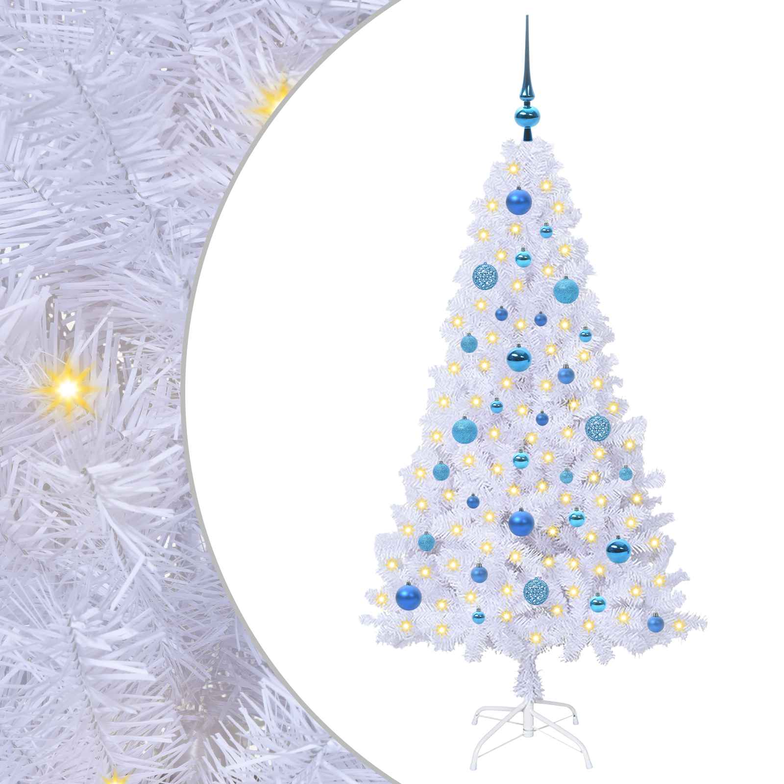 Sapin de Noël artificiel avec 150 LED Blanc 150 cm PVC et Acier - XIOS