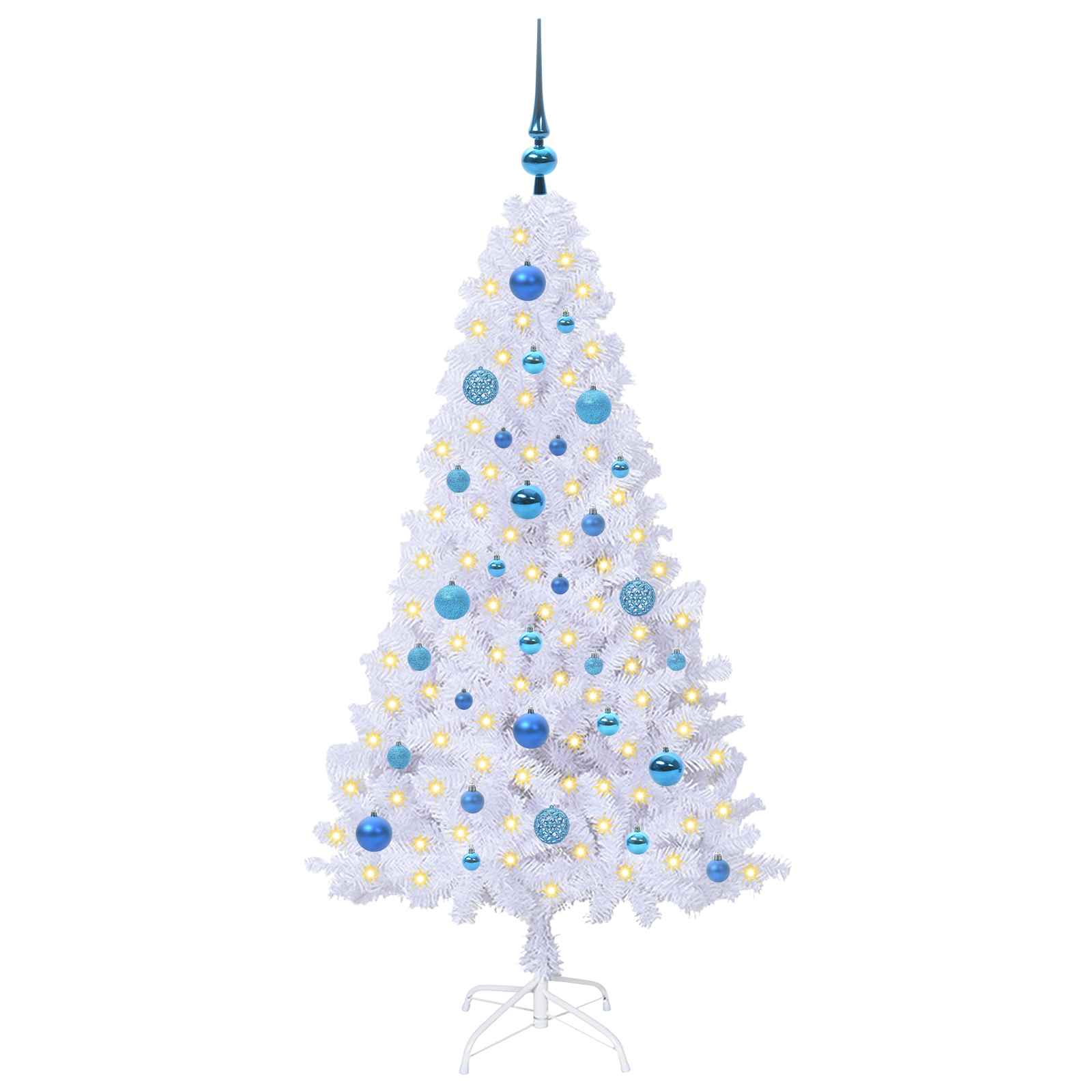 Sapin de Noël artificiel avec 150 LED Blanc 150 cm PVC et Acier - XIOS