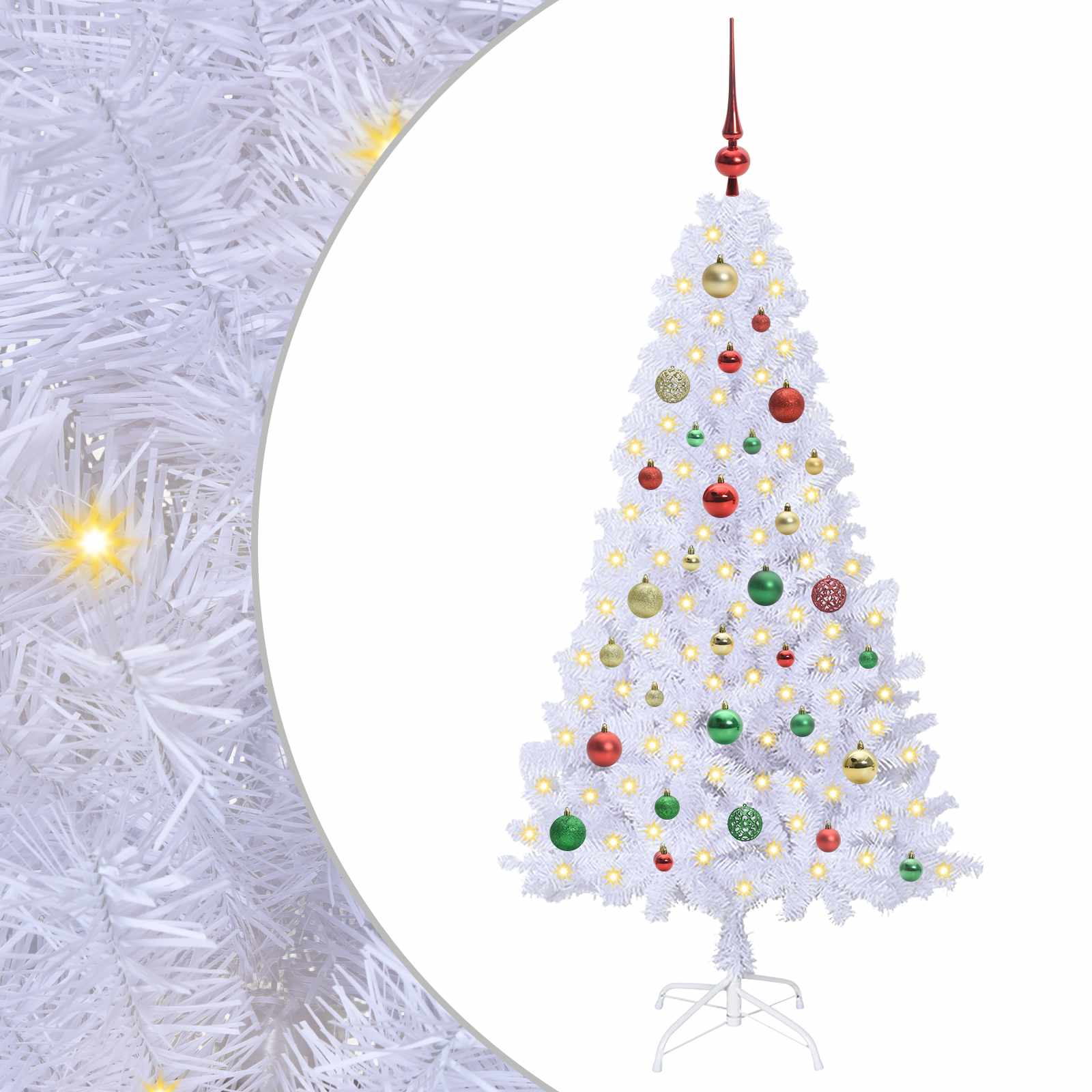 Sapin de Noël artificiel avec 150 LED Blanc 150 cm PVC et Acier - XIOS
