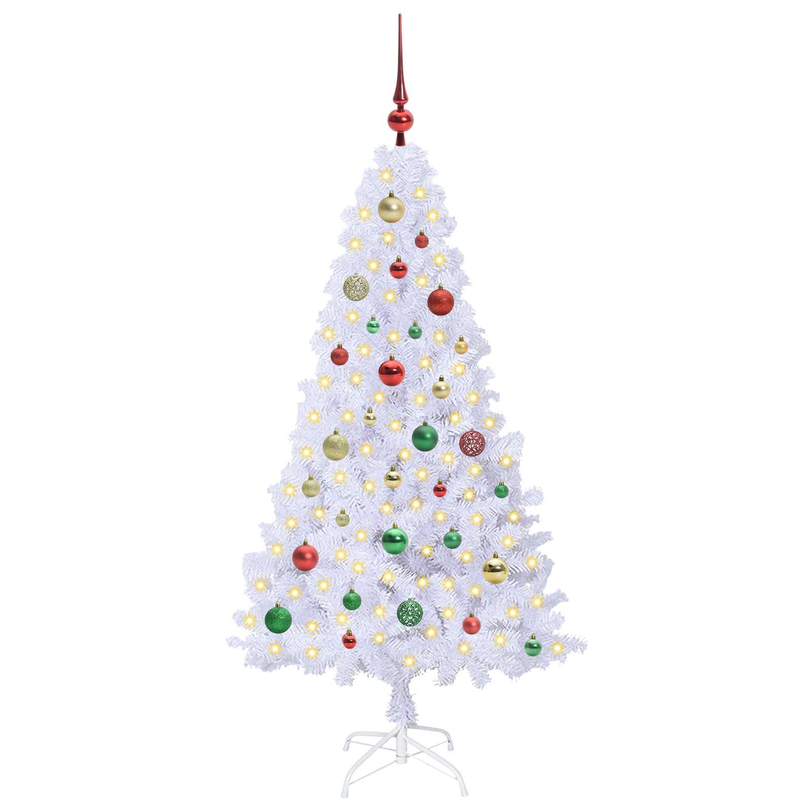Sapin de Noël artificiel avec 150 LED Blanc 150 cm PVC et Acier - XIOS