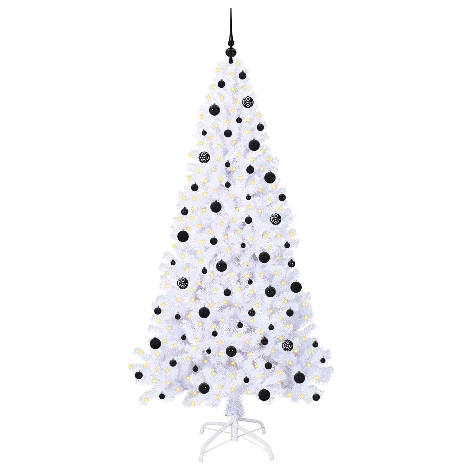 Sapin de Noël artificiel avec 300 LED Blanc 210 cm PVC et Acier - XIOS