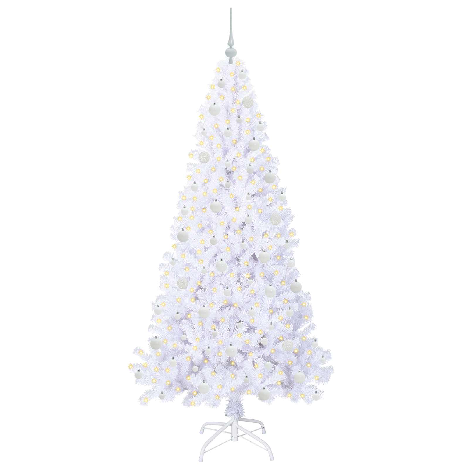 Sapin de Noël artificiel avec 300 LED Blanc 210 cm PVC et Acier - XIOS