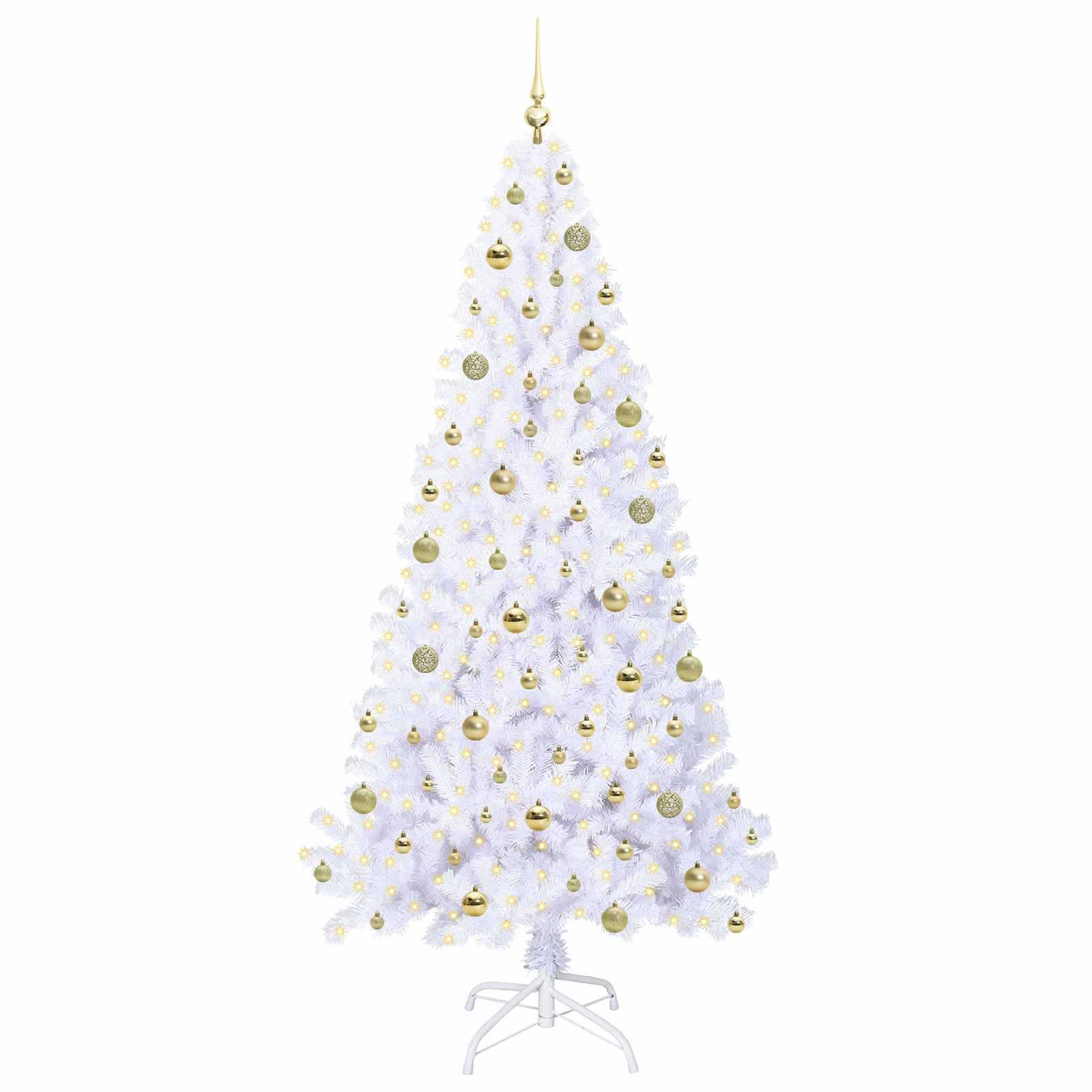 Sapin de Noël artificiel avec 300 LED Blanc 210 cm PVC et Acier - XIOS