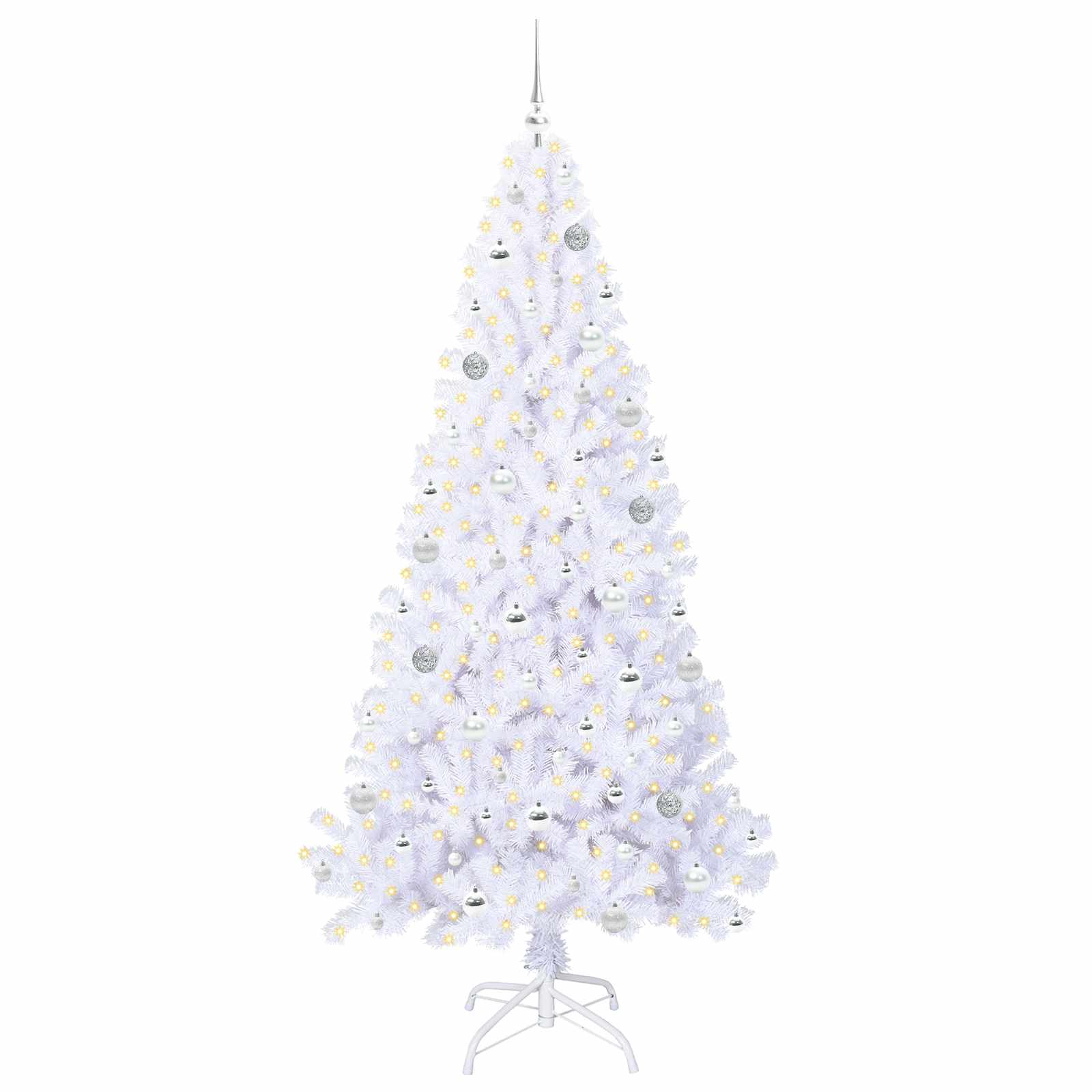 Sapin de Noël artificiel avec 300 LED Blanc 210 cm PVC et Acier - XIOS
