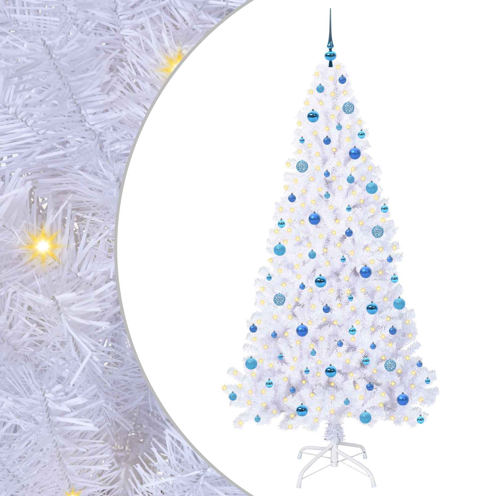 Sapin de Noël artificiel avec 300 LED Blanc 210 cm PVC et Acier - XIOS