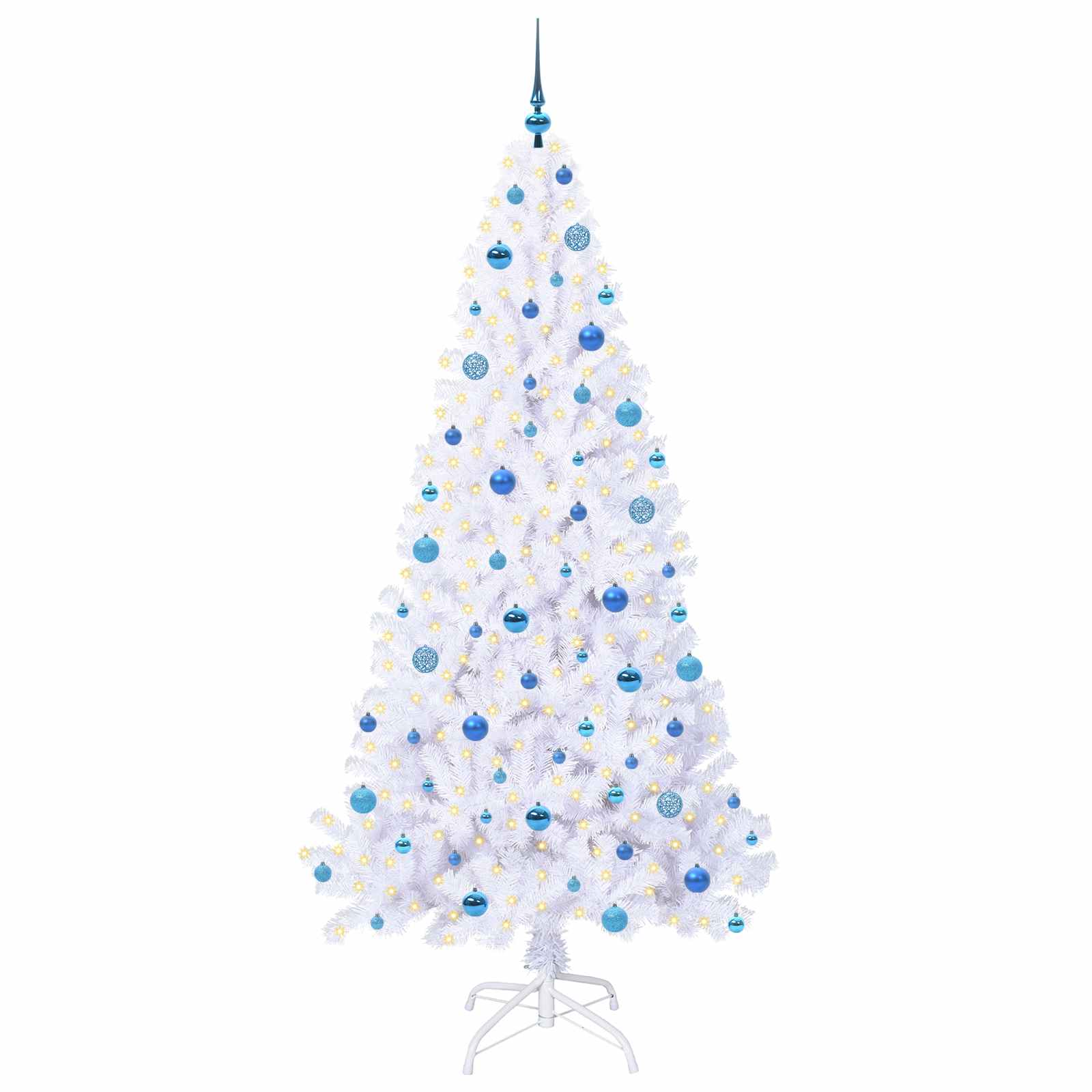Sapin de Noël artificiel avec 300 LED Blanc 210 cm PVC et Acier - XIOS