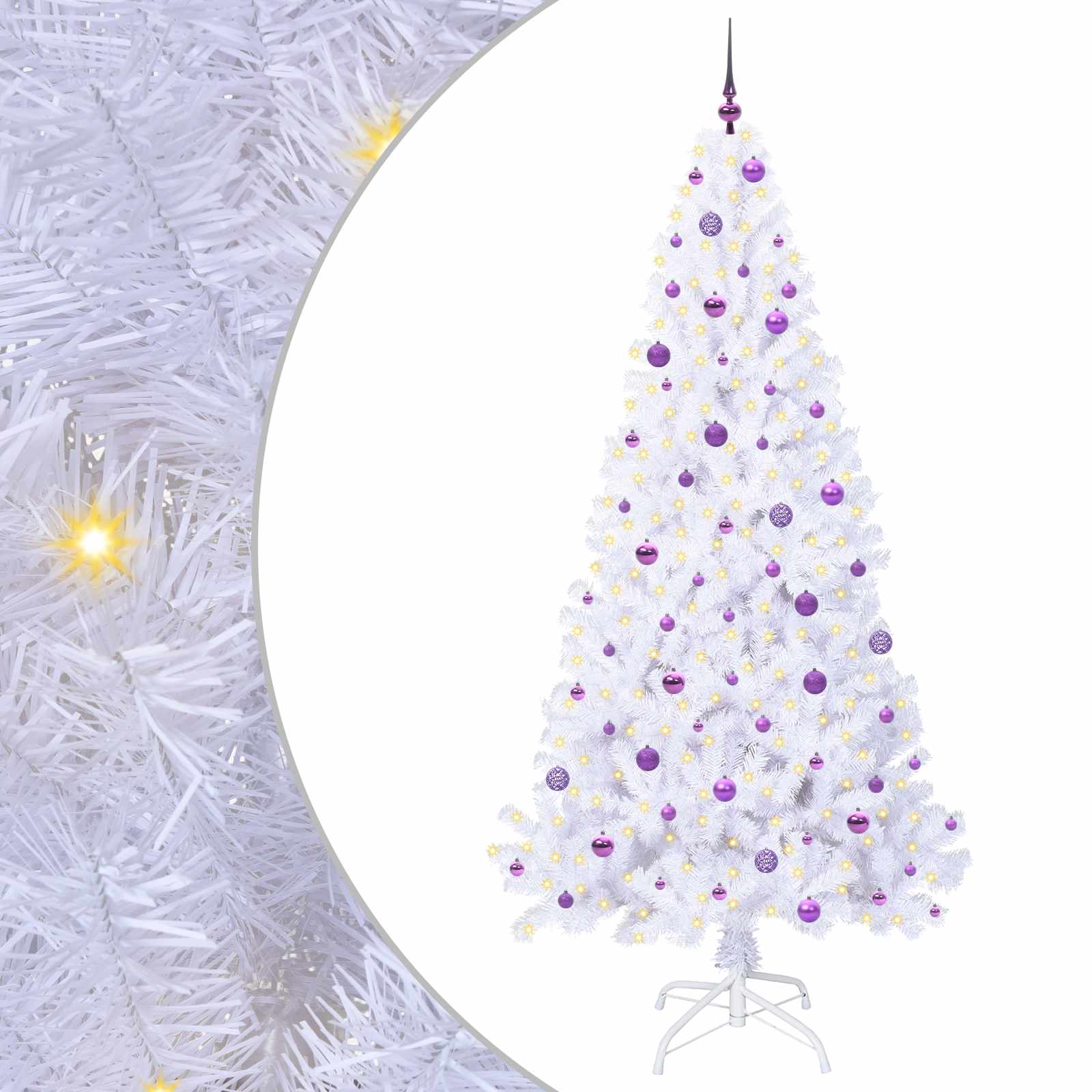 Sapin de Noël artificiel avec 300 LED Blanc 240 cm PVC et Acier - XIOS