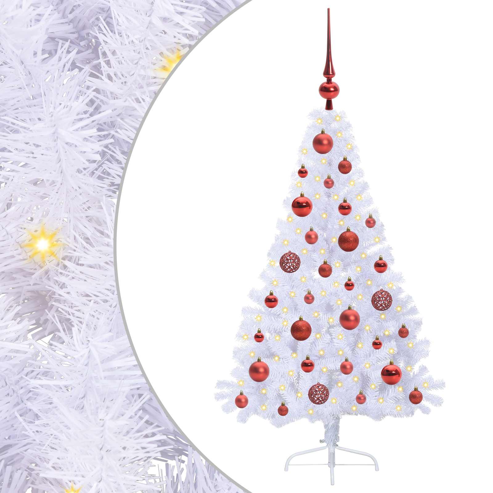 Sapin de Noël artificiel avec 150 LED Blanc 120 cm PVC et Acier - XIOS