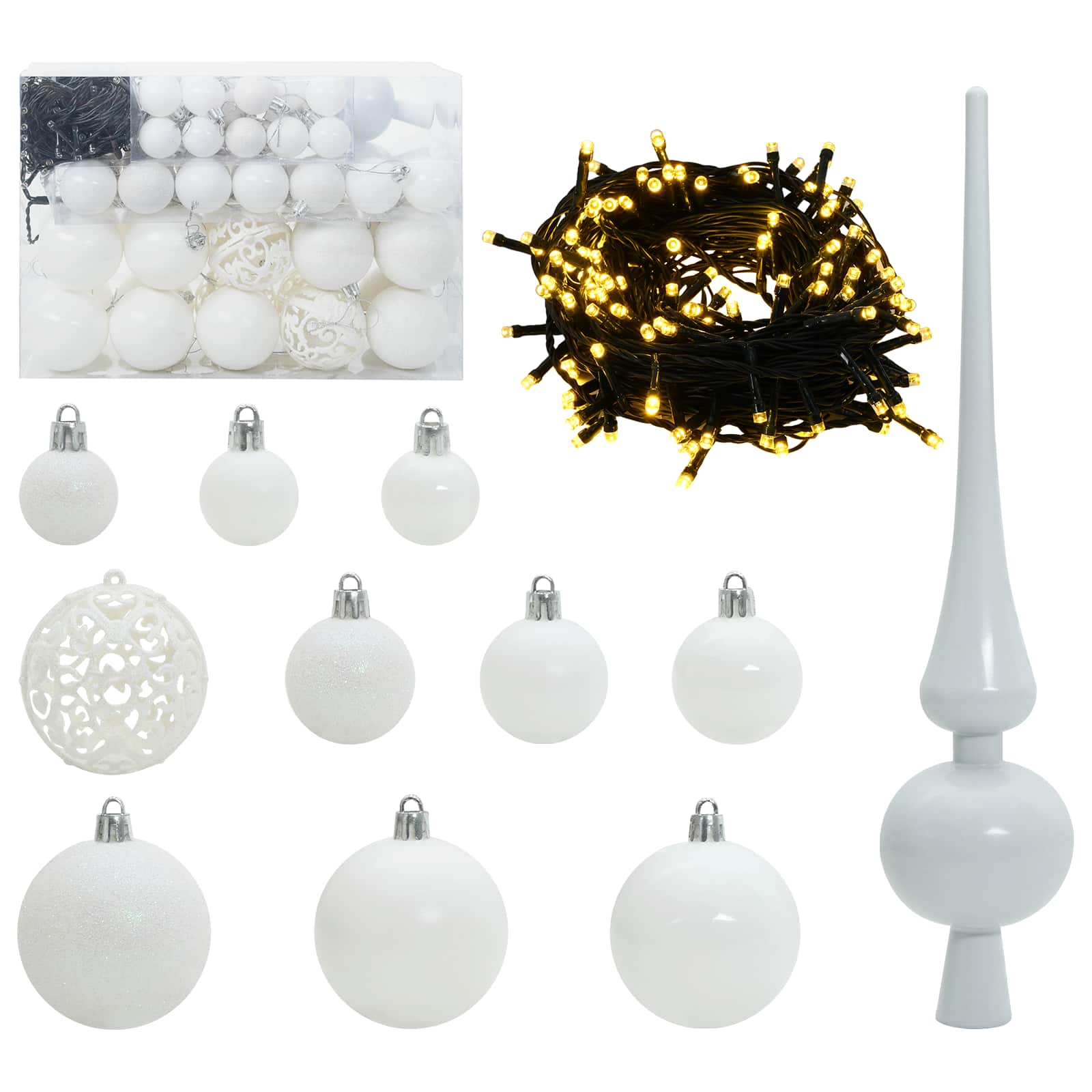 Sapin de Noël artificiel avec 150 LED Blanc 120 cm PVC et Acier - XIOS