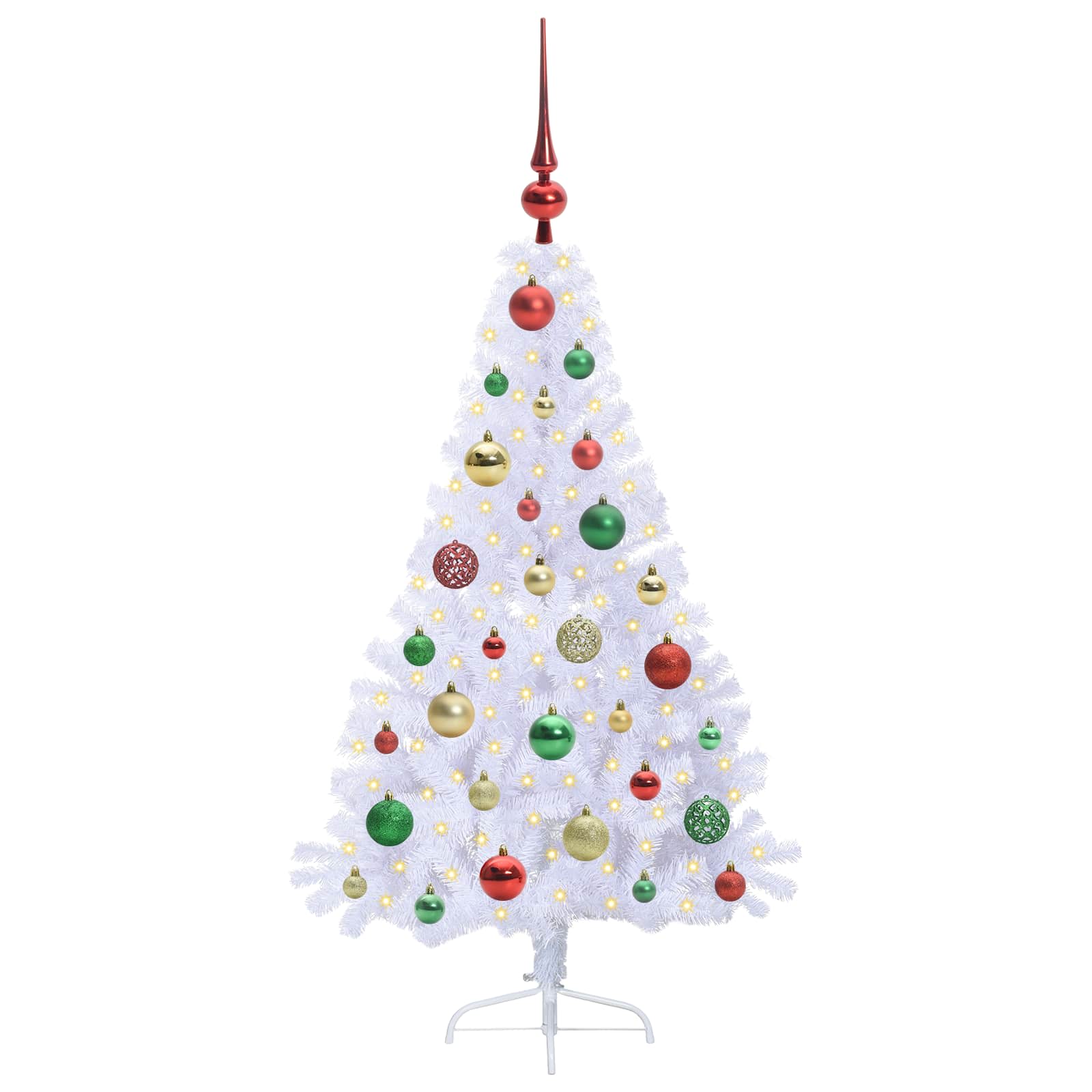 Sapin de Noël artificiel avec 150 LED Blanc 120 cm PVC et Acier - XIOS