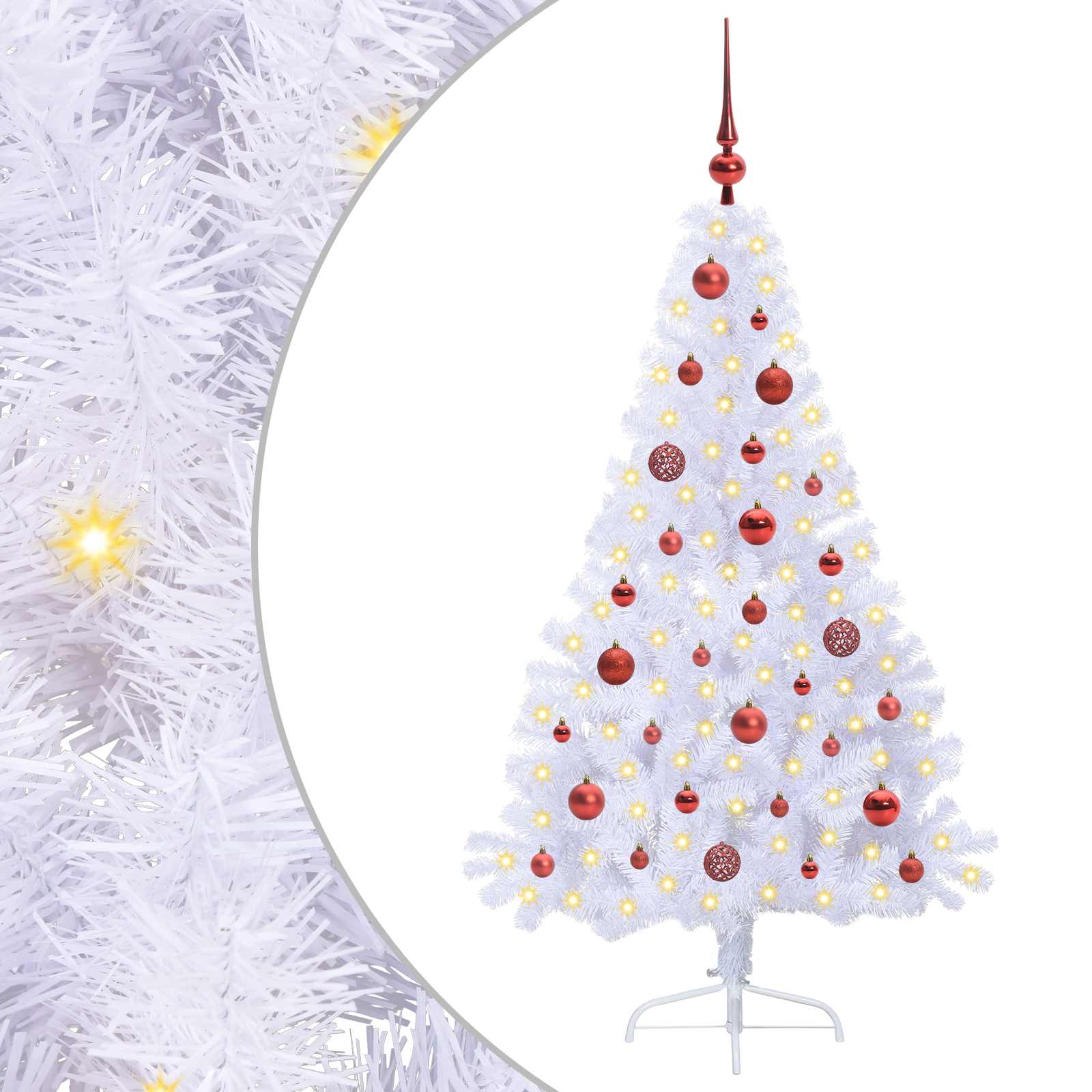 Sapin de Noël artificiel avec 150 LED Blanc 150 cm PVC et Acier - XIOS