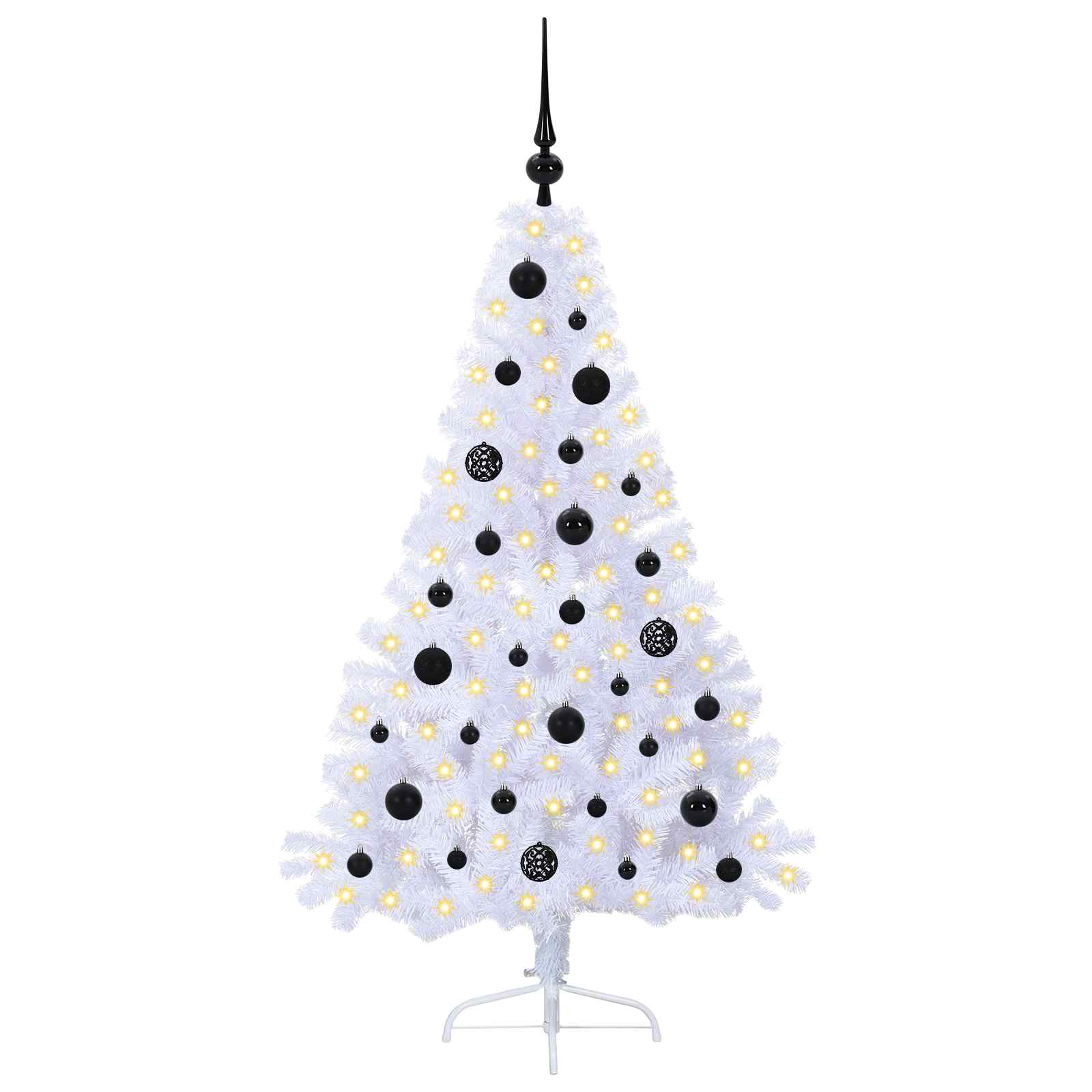 Sapin de Noël artificiel avec 150 LED Blanc 150 cm PVC et Acier - XIOS