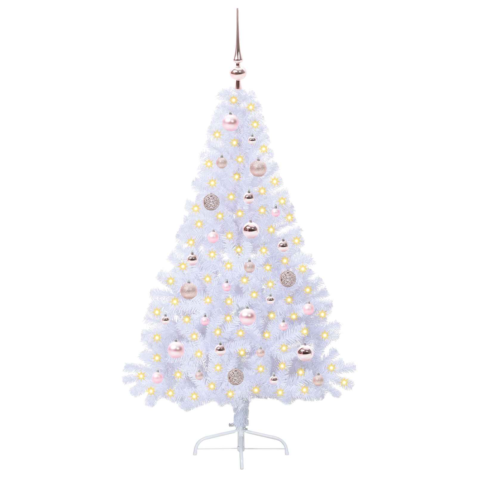 Sapin de Noël artificiel avec 150 LED Blanc 150 cm PVC et Acier - XIOS