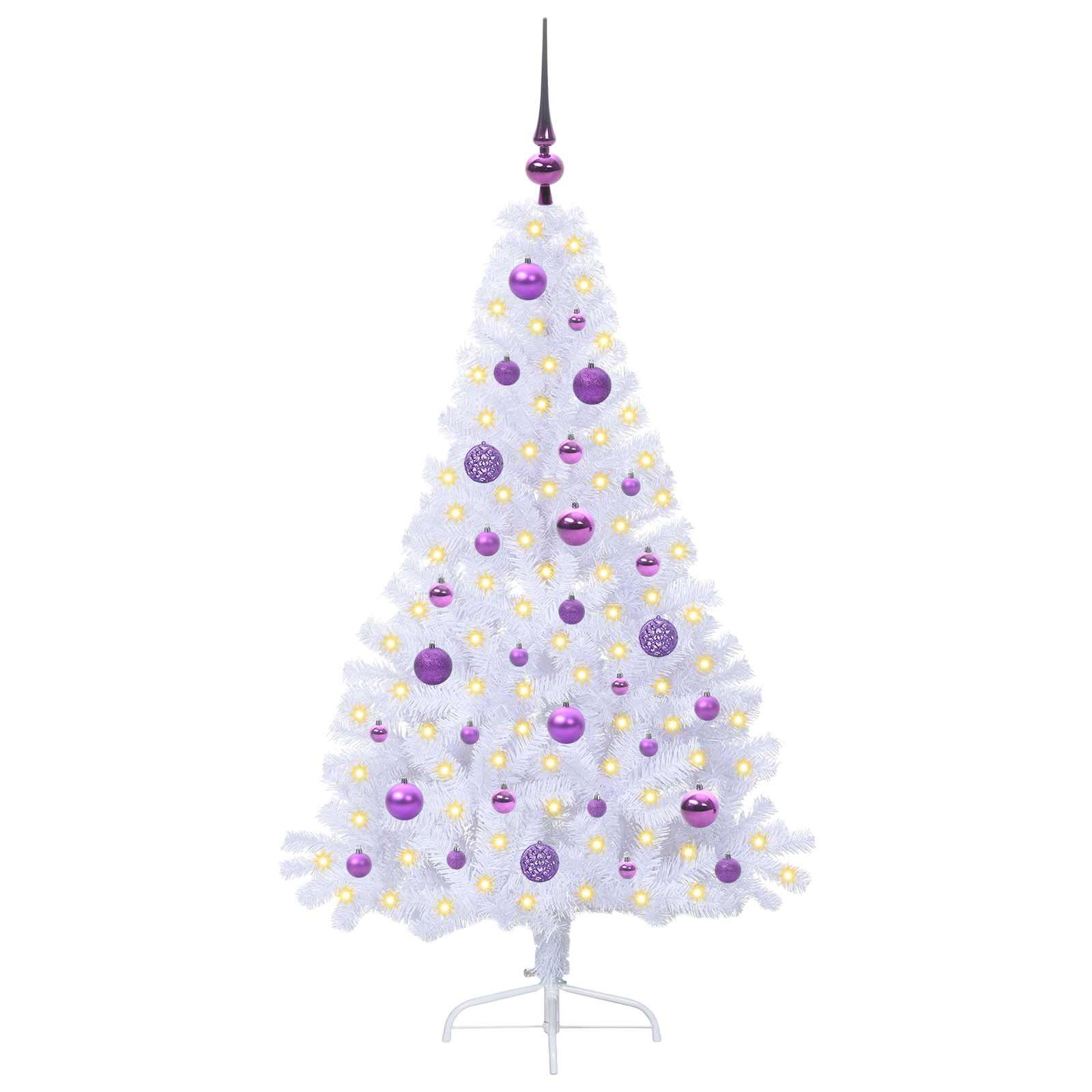 Sapin de Noël artificiel avec 150 LED Blanc 150 cm PVC et Acier - XIOS