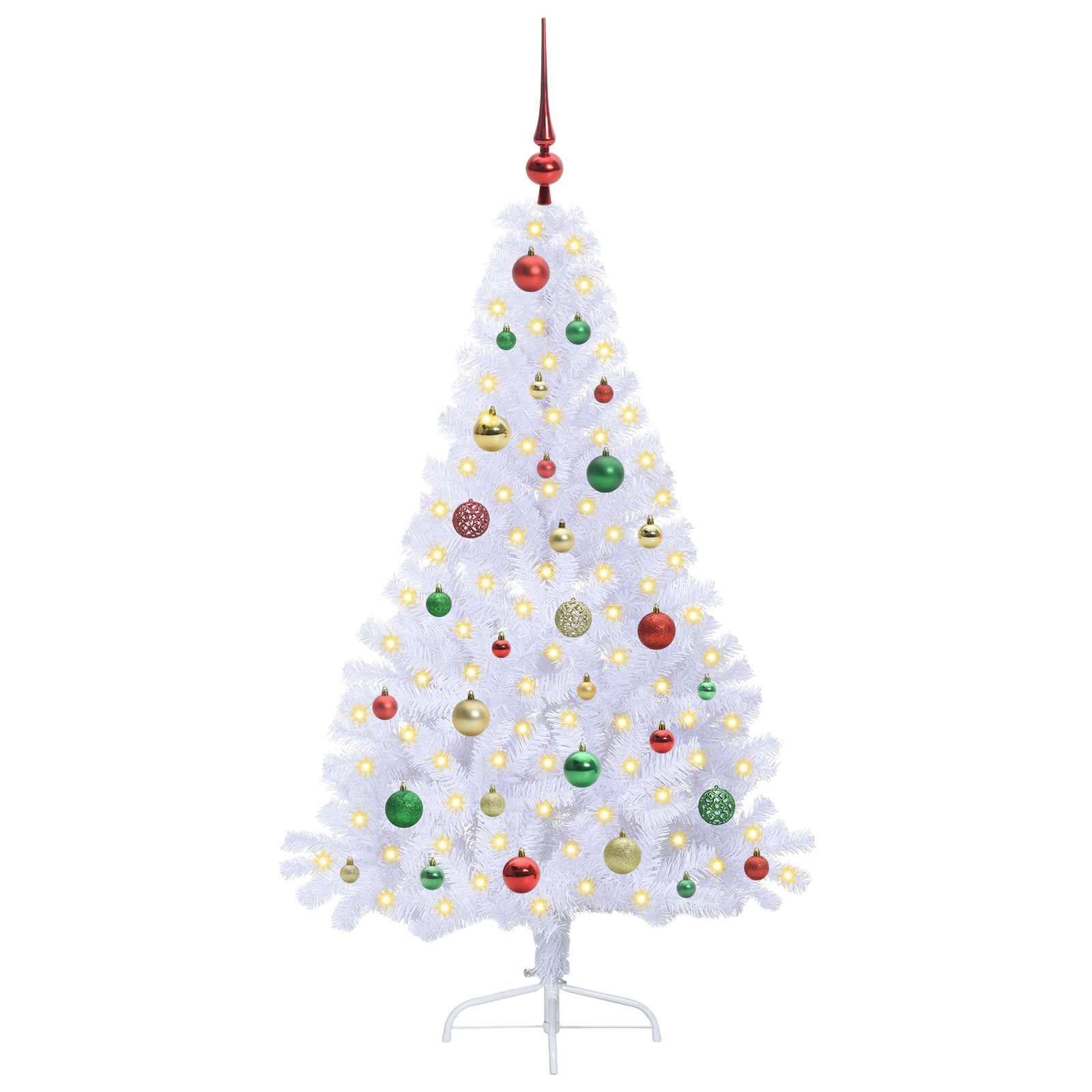 Sapin de Noël artificiel avec 150 LED Blanc 150 cm PVC et Acier - XIOS