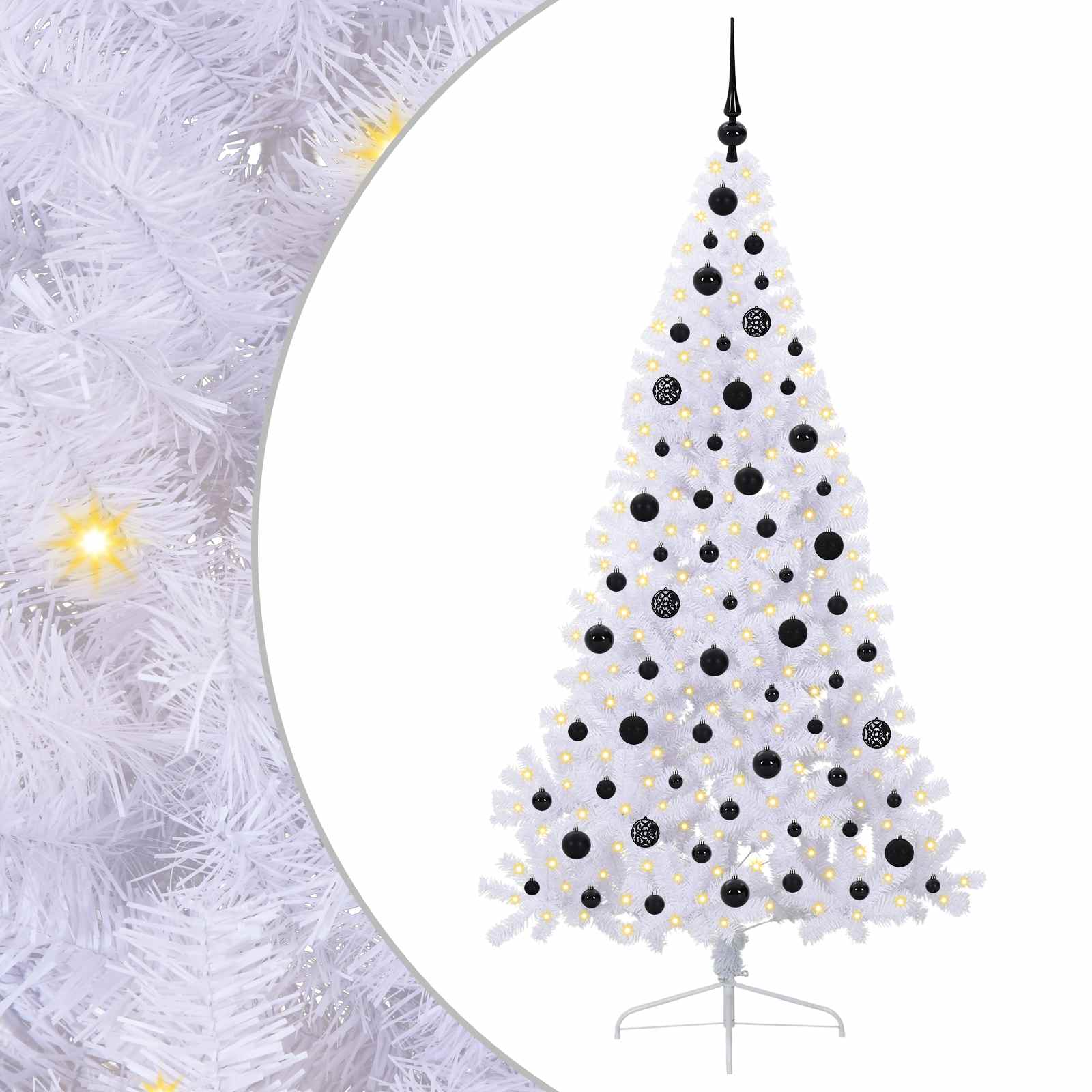 Sapin de Noël artificiel avec 300 LED Blanc 180 cm PVC et Acier - XIOS