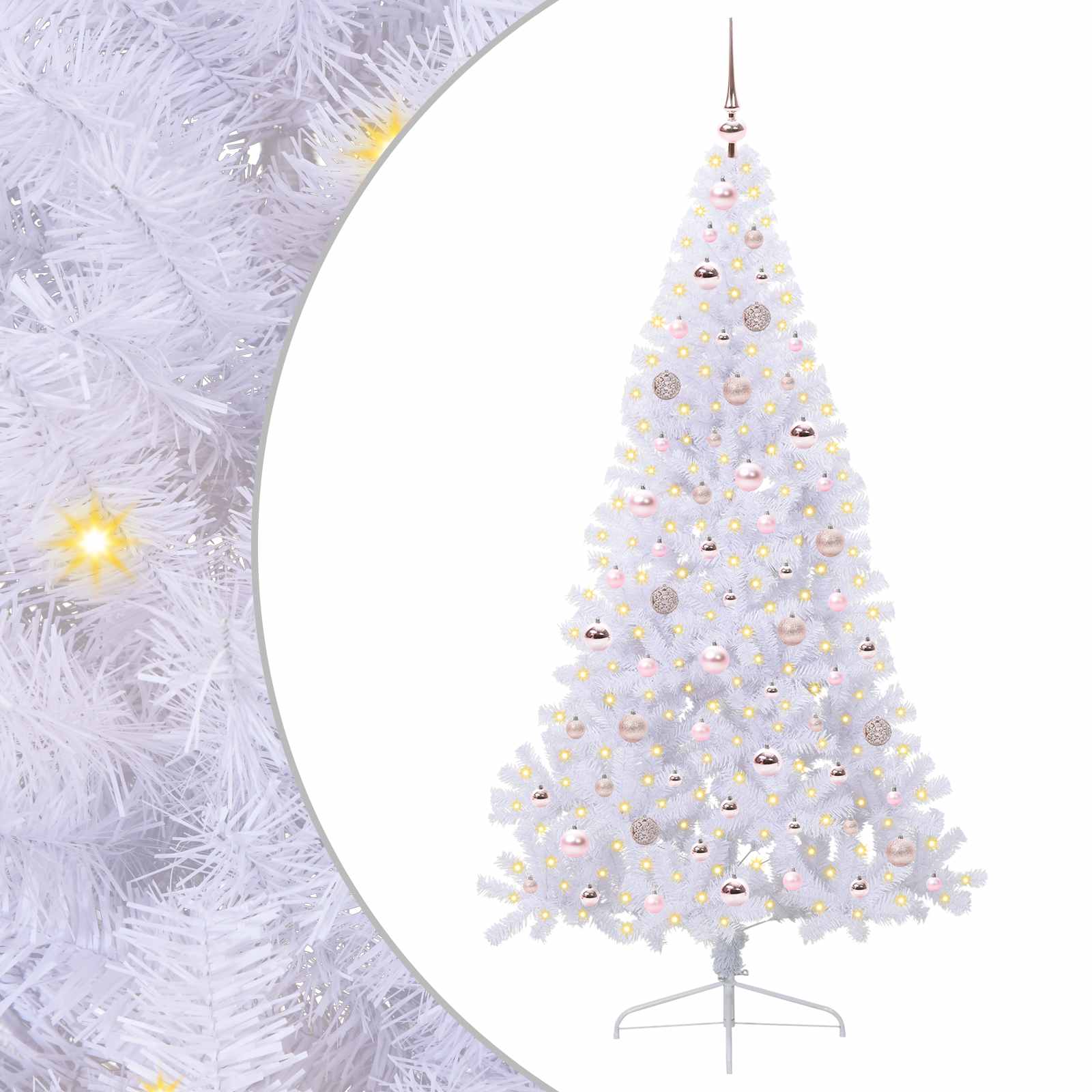 Sapin de Noël artificiel avec 300 LED Blanc 180 cm PVC et Acier - XIOS