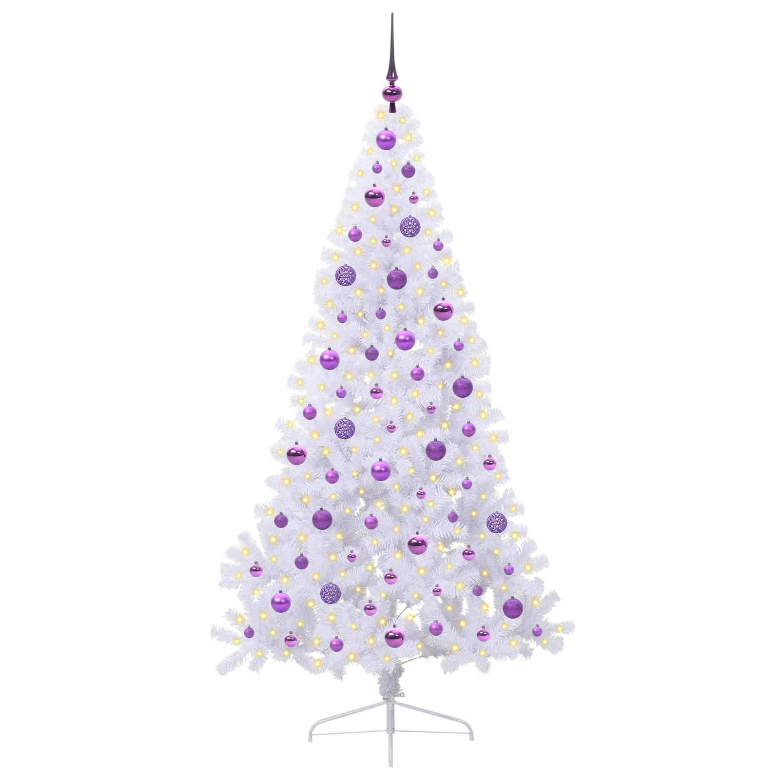 Sapin de Noël artificiel avec 300 LED Blanc 180 cm PVC et Acier - XIOS